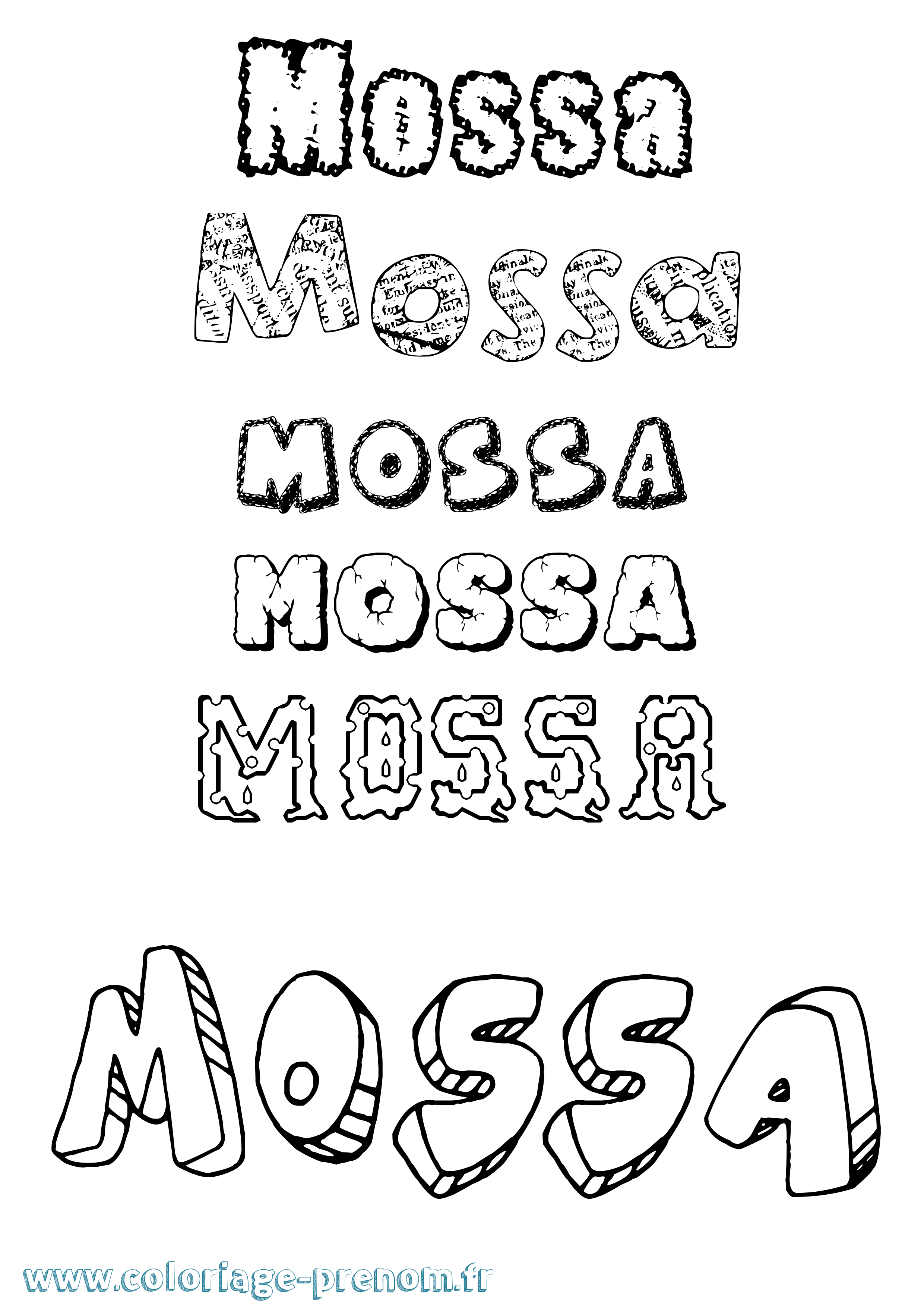 Coloriage Mossa Destructuré Coloriage prénom Mossa Destructuré