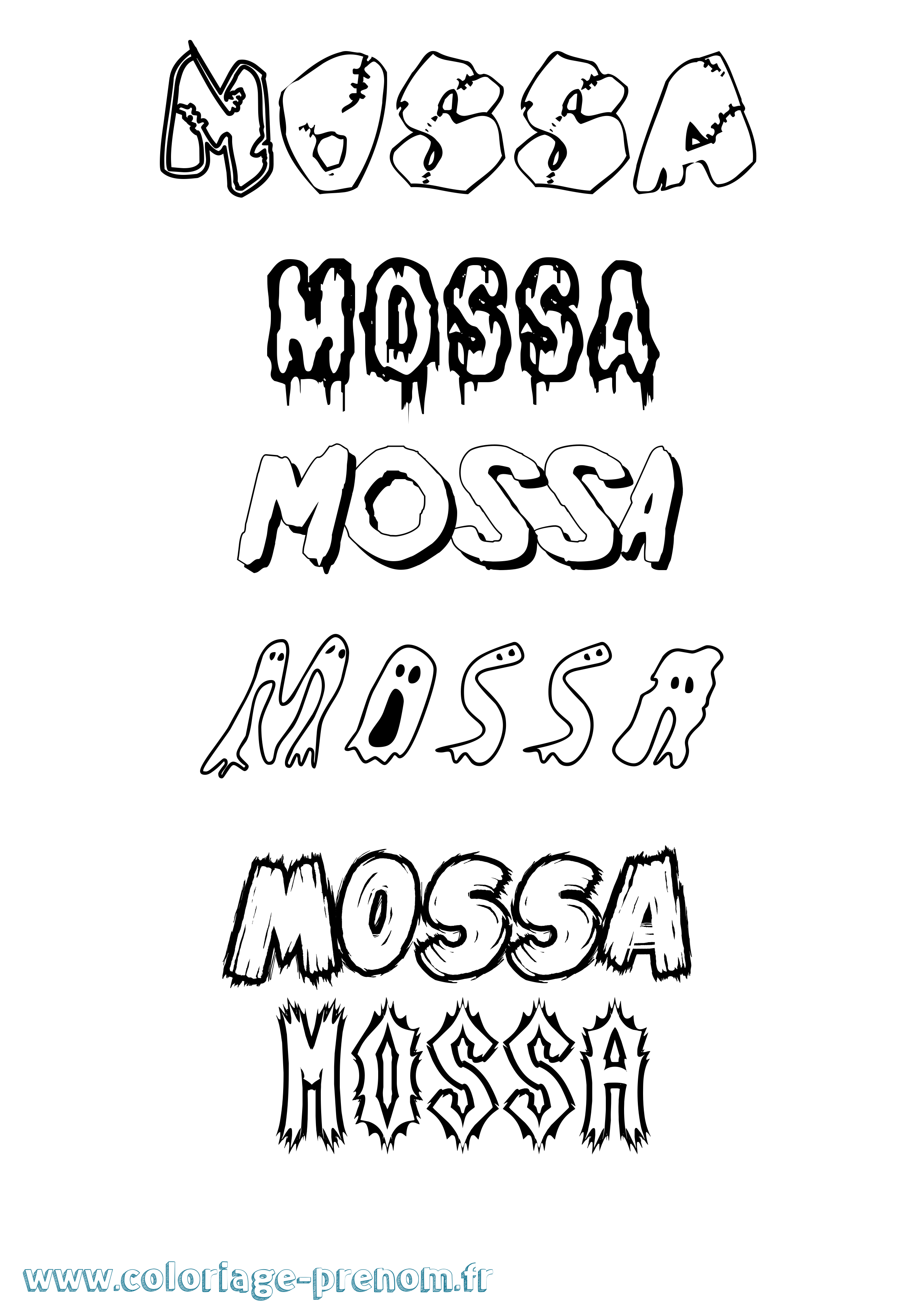 Coloriage Mossa Frisson Coloriage prénom Mossa Frisson