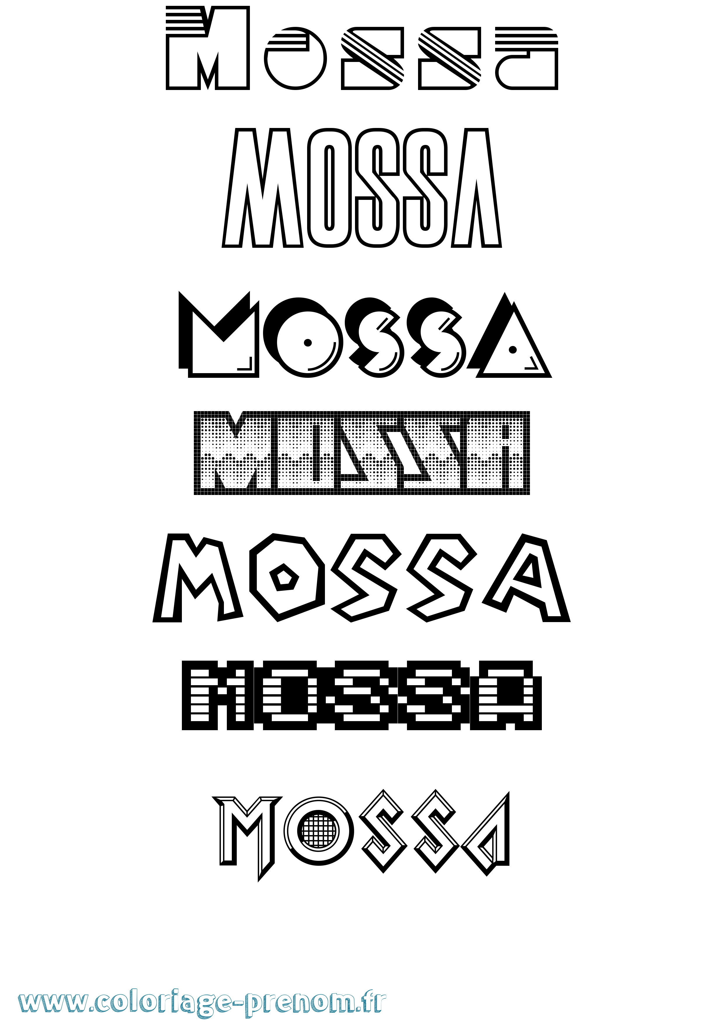 Coloriage Mossa Jeux Vidéos Coloriage prénom Mossa Jeux Vidéos