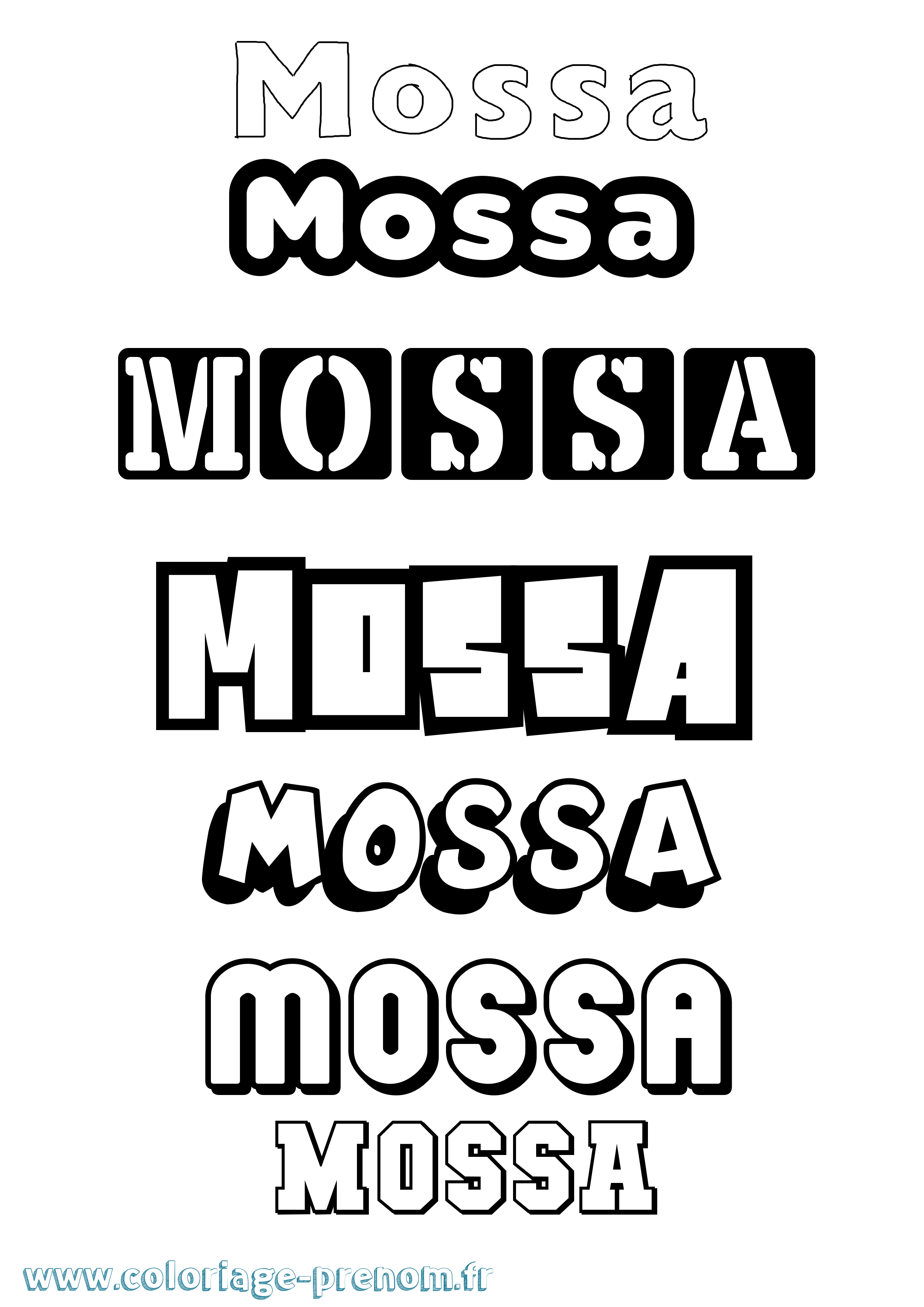 Coloriage Mossa Simple Coloriage prénom Mossa Simple