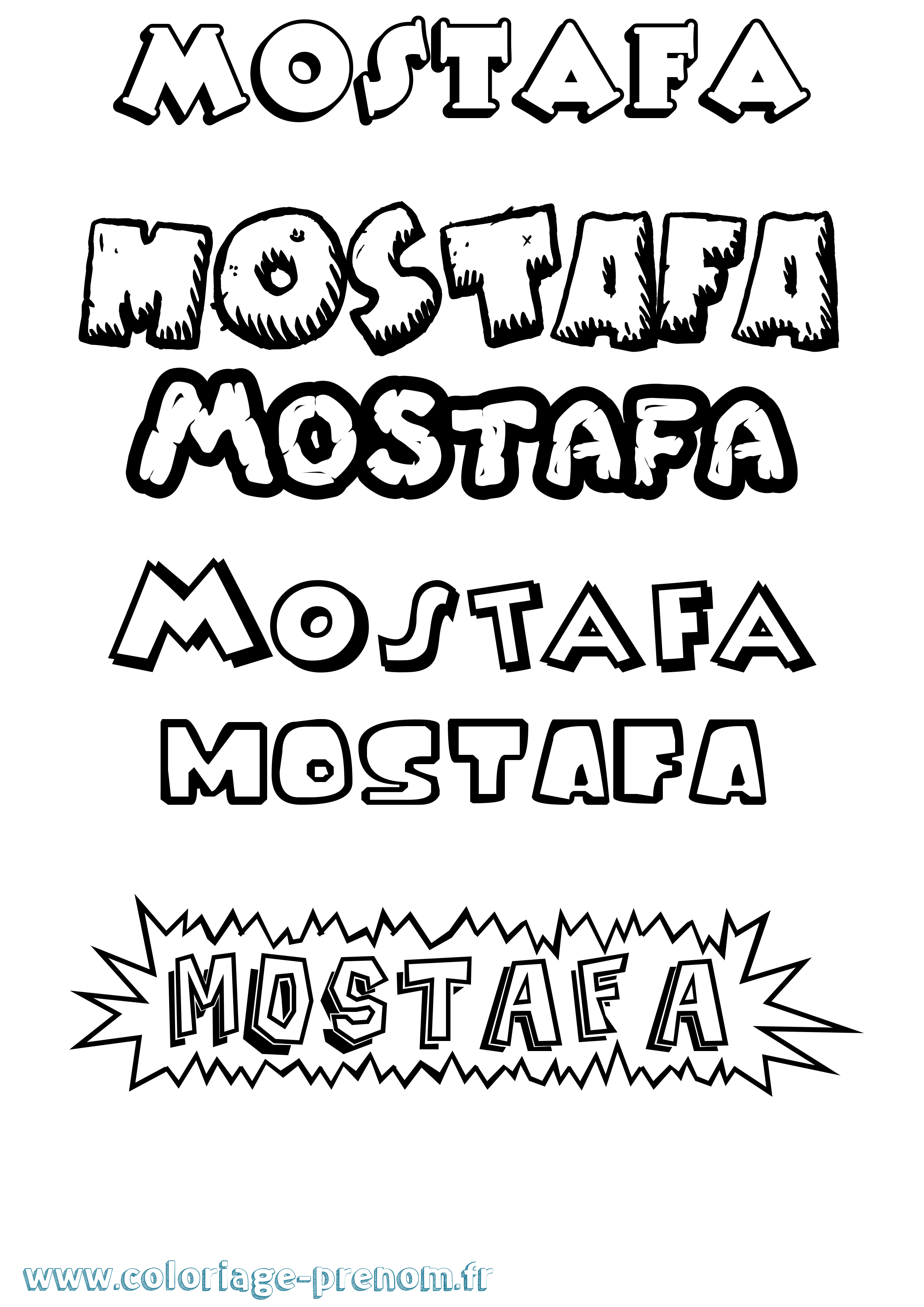 Coloriage Mostafa Dessin Animé Coloriage prénom Mostafa Dessin Animé