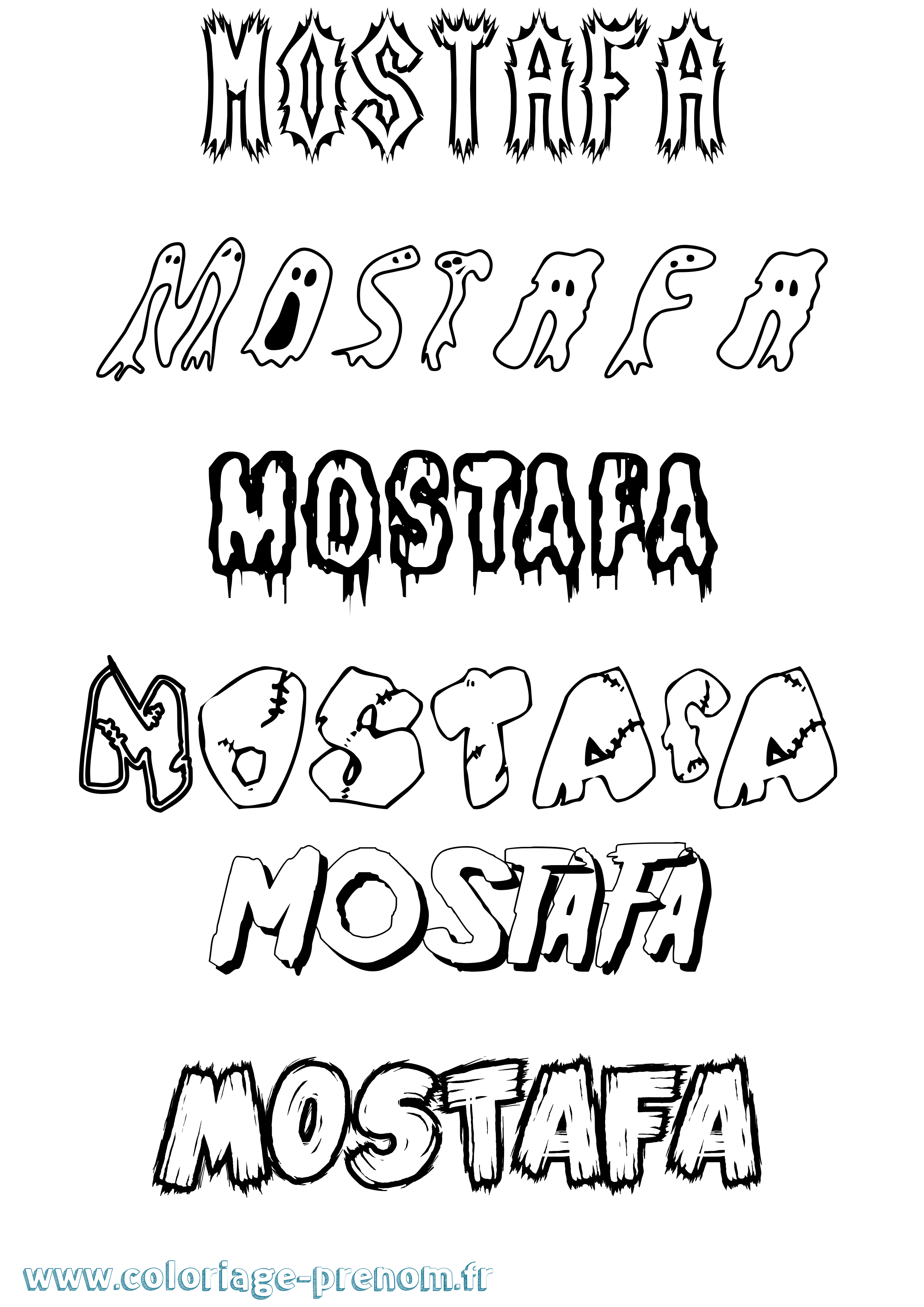 Coloriage Mostafa Frisson Coloriage prénom Mostafa Frisson