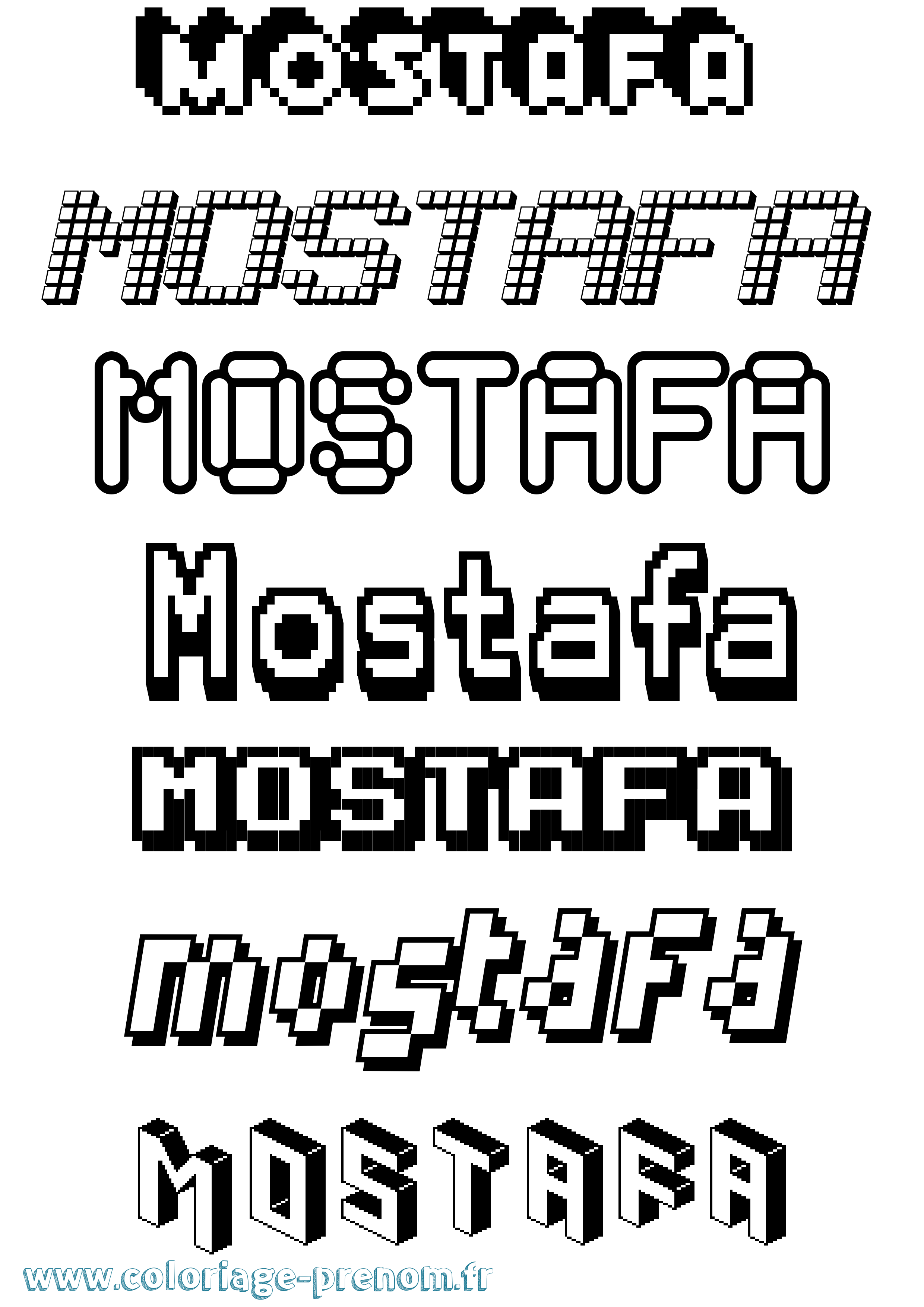 Coloriage Mostafa Pixel Coloriage prénom Mostafa Pixel