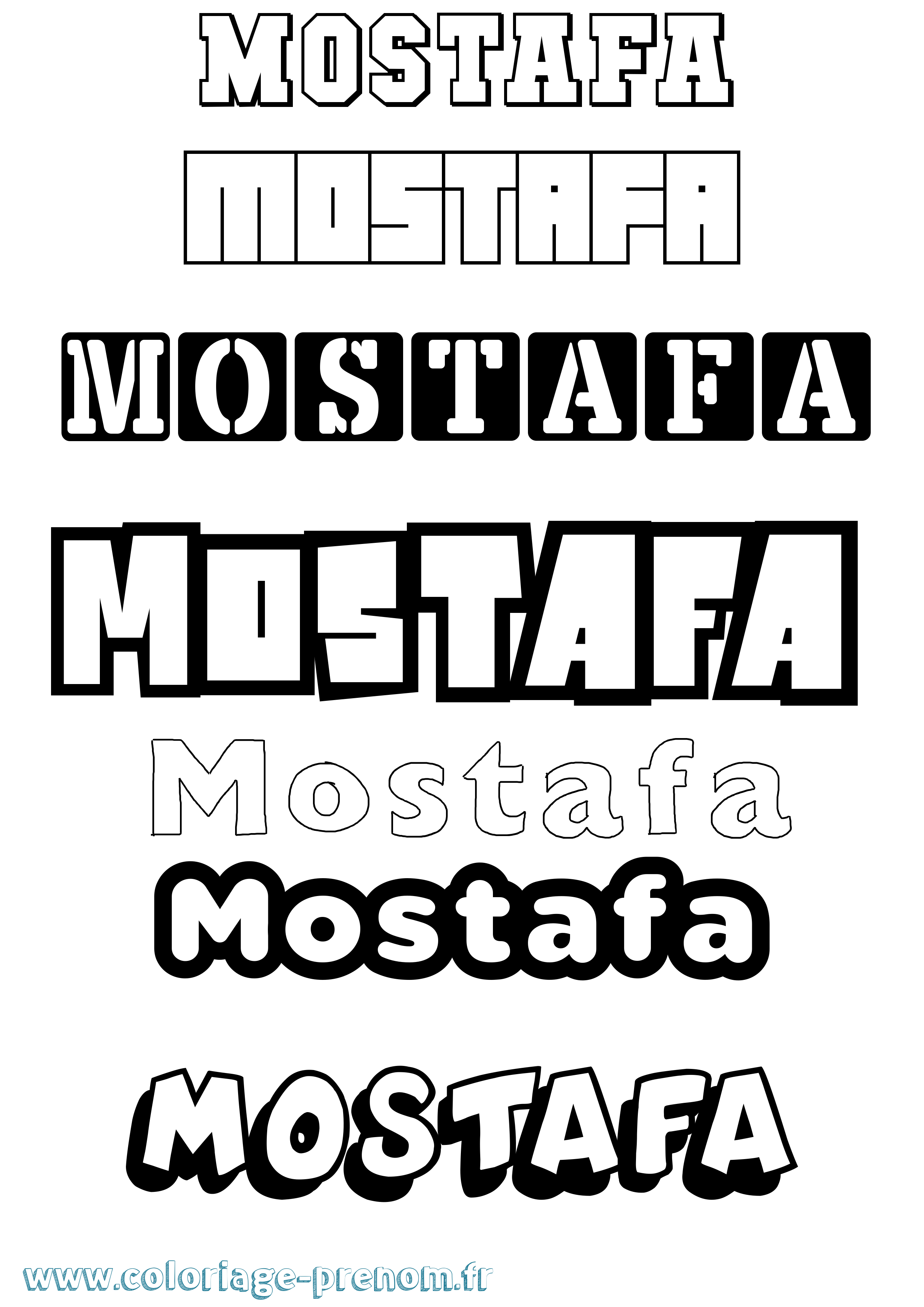 Coloriage Mostafa Simple Coloriage prénom Mostafa Simple