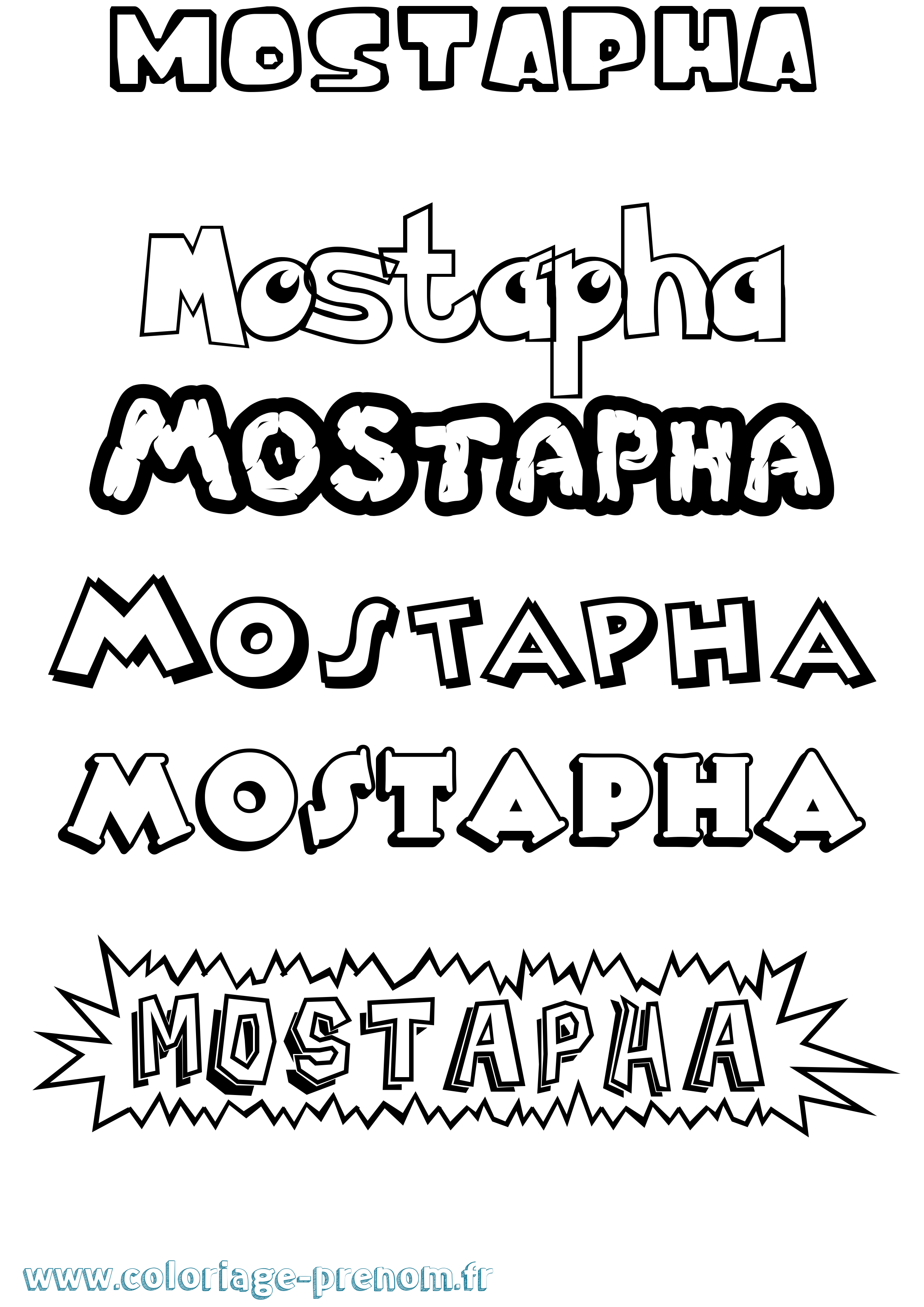 Coloriage Mostapha Dessin Animé Coloriage prénom Mostapha Dessin Animé