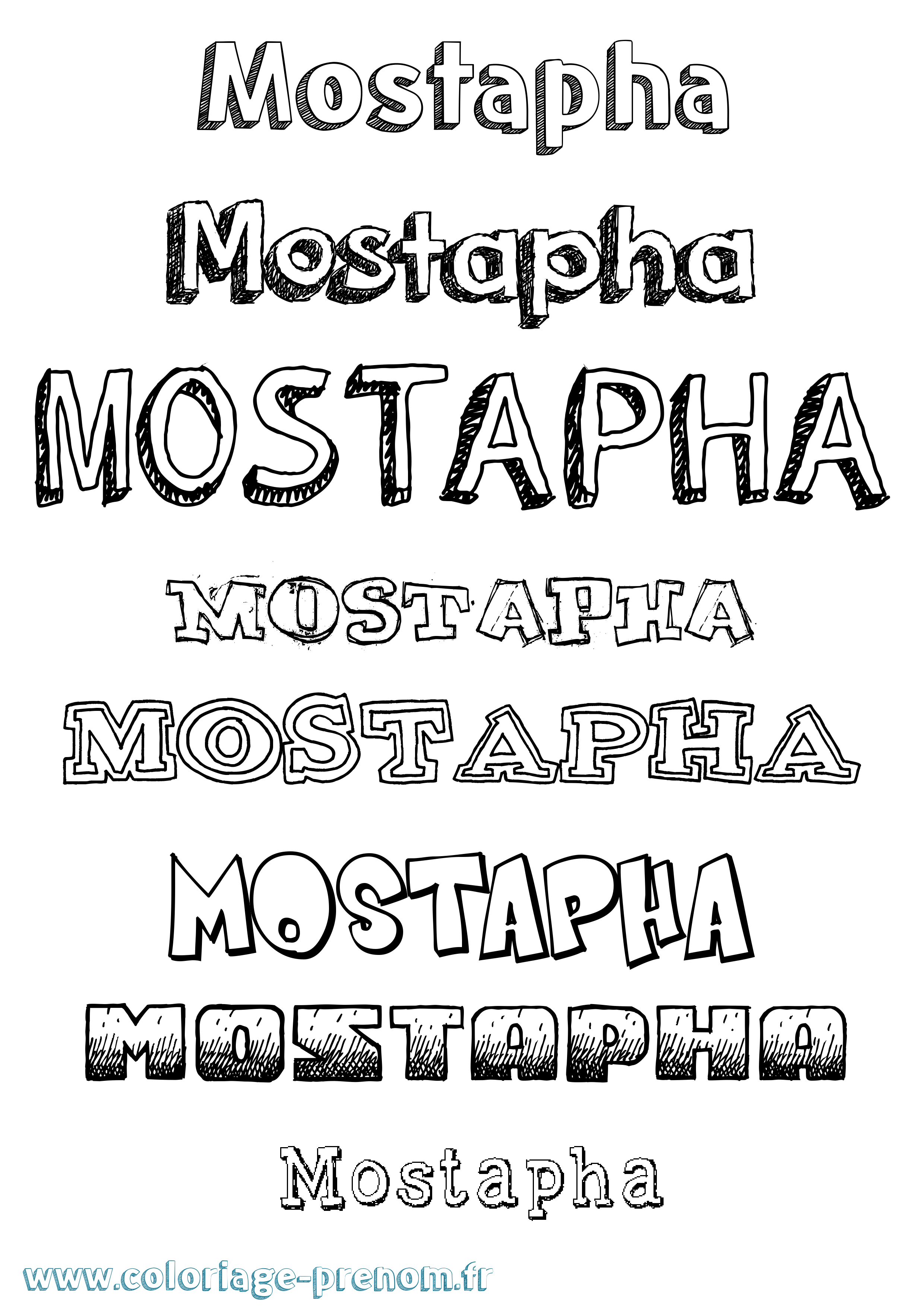 Coloriage Mostapha Dessiné Coloriage prénom Mostapha Dessiné