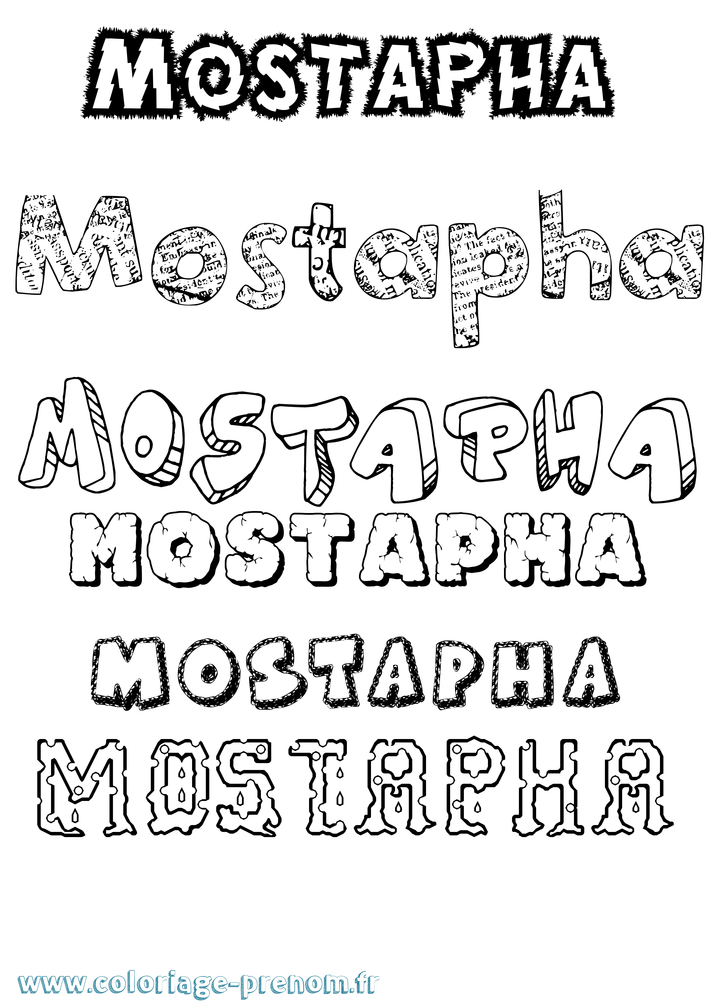 Coloriage Mostapha Destructuré Coloriage prénom Mostapha Destructuré
