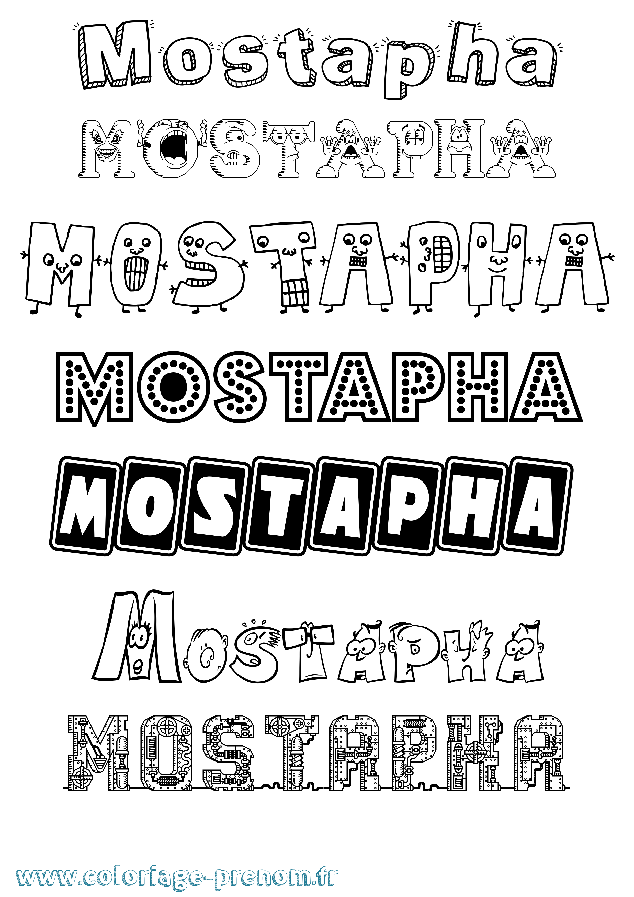 Coloriage Mostapha Fun Coloriage prénom Mostapha Fun
