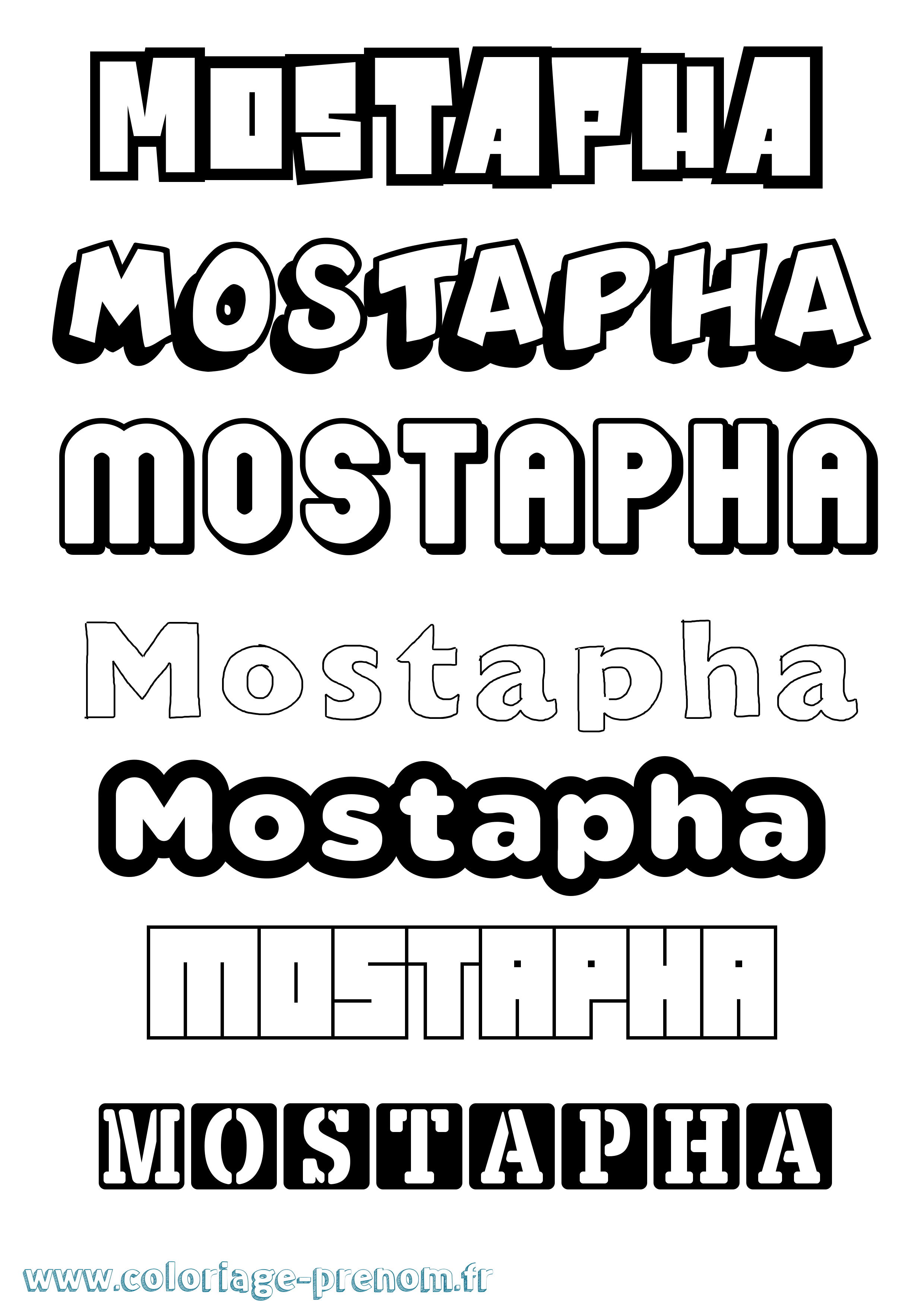 Coloriage Mostapha Simple Coloriage prénom Mostapha Simple