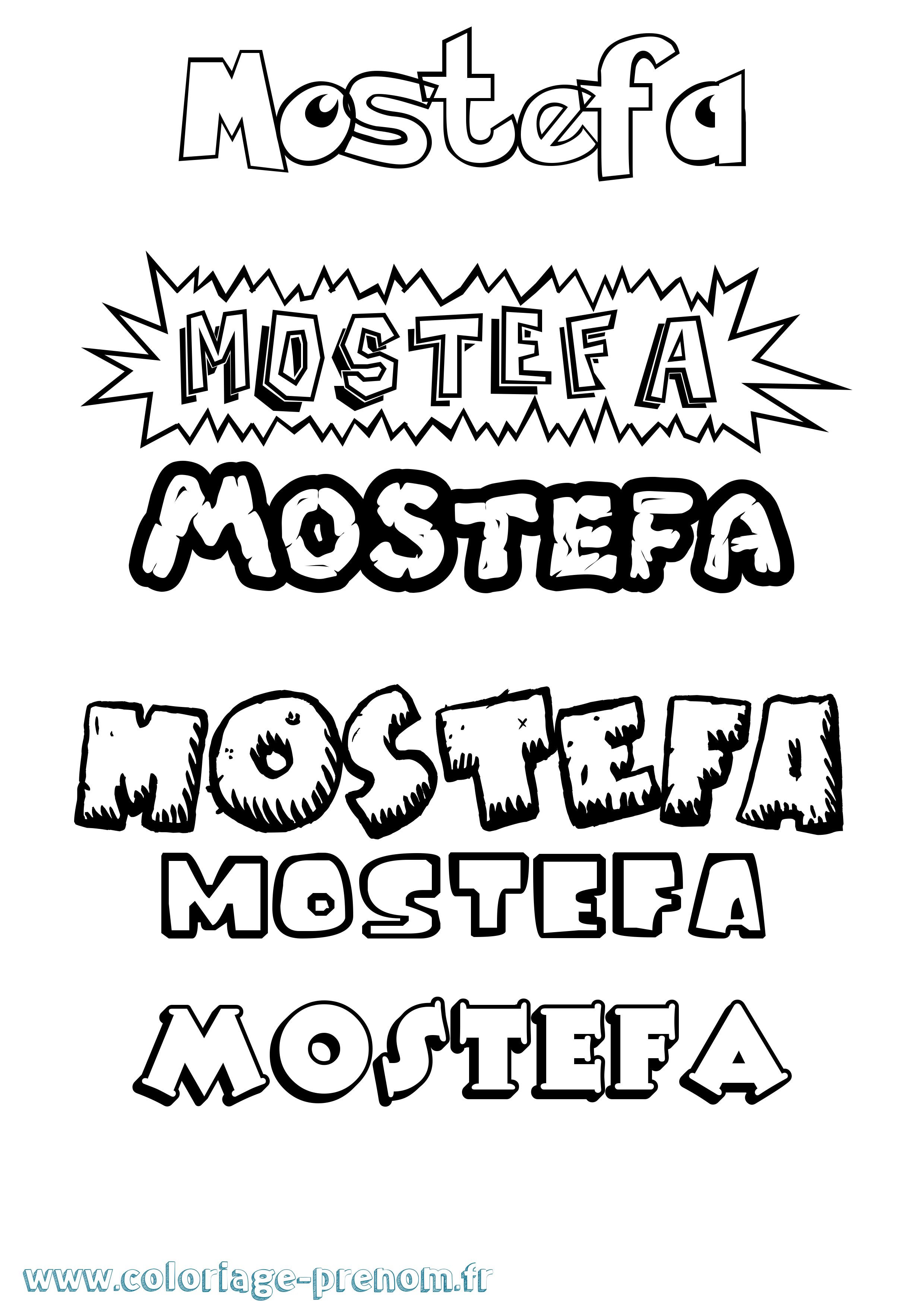 Coloriage Mostefa Dessin Animé Coloriage prénom Mostefa Dessin Animé