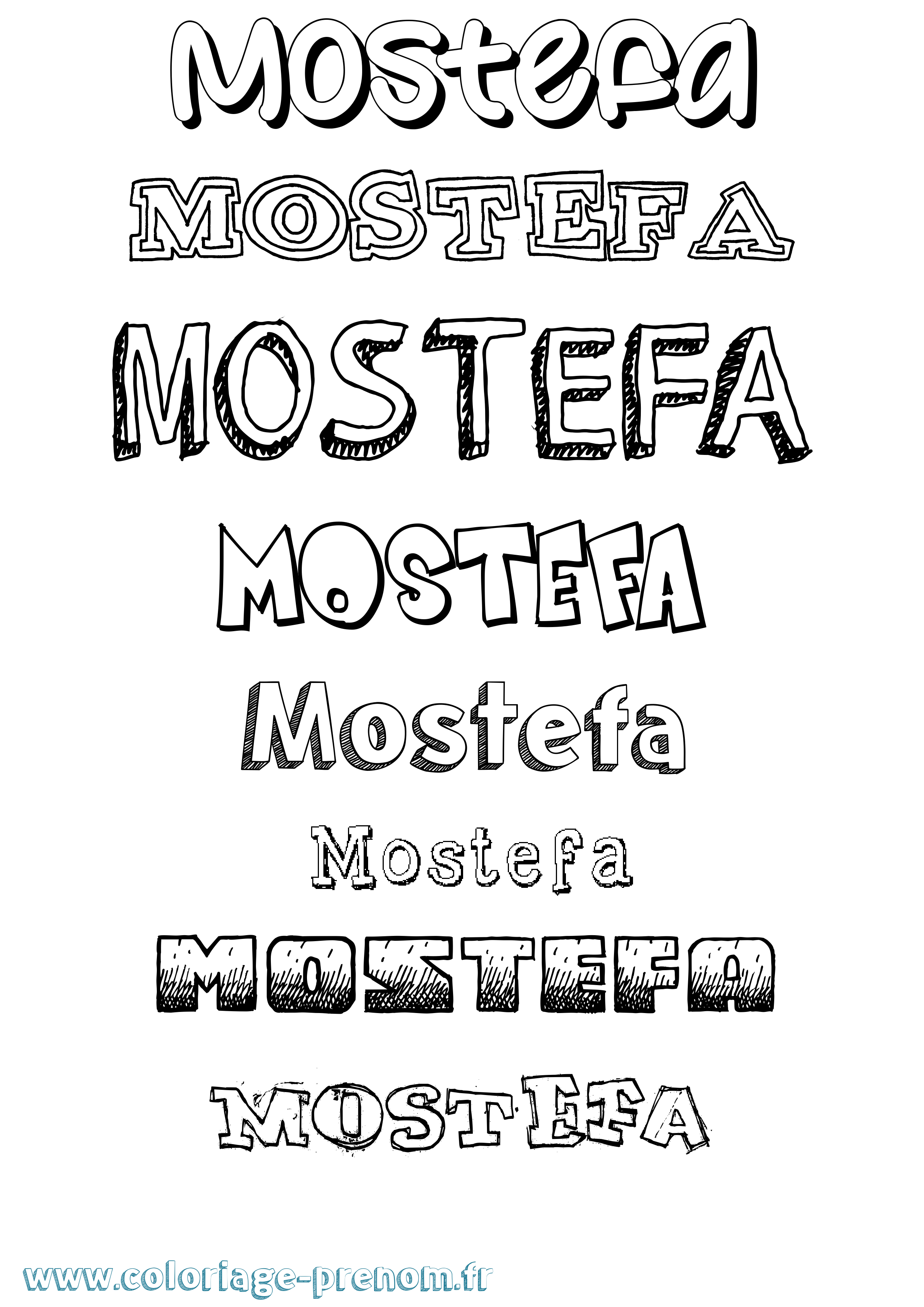 Coloriage Mostefa Dessiné Coloriage prénom Mostefa Dessiné