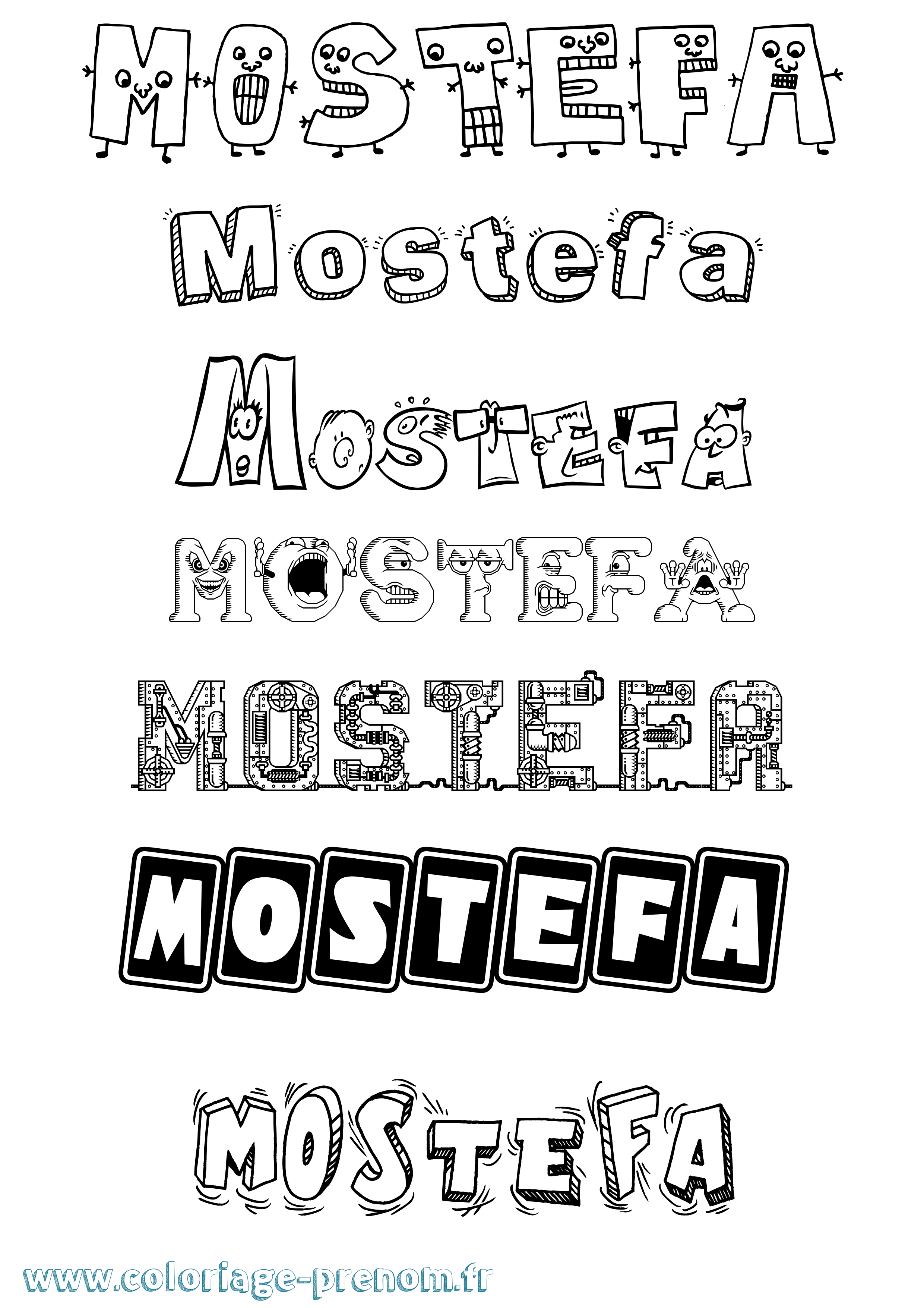 Coloriage Mostefa Fun Coloriage prénom Mostefa Fun