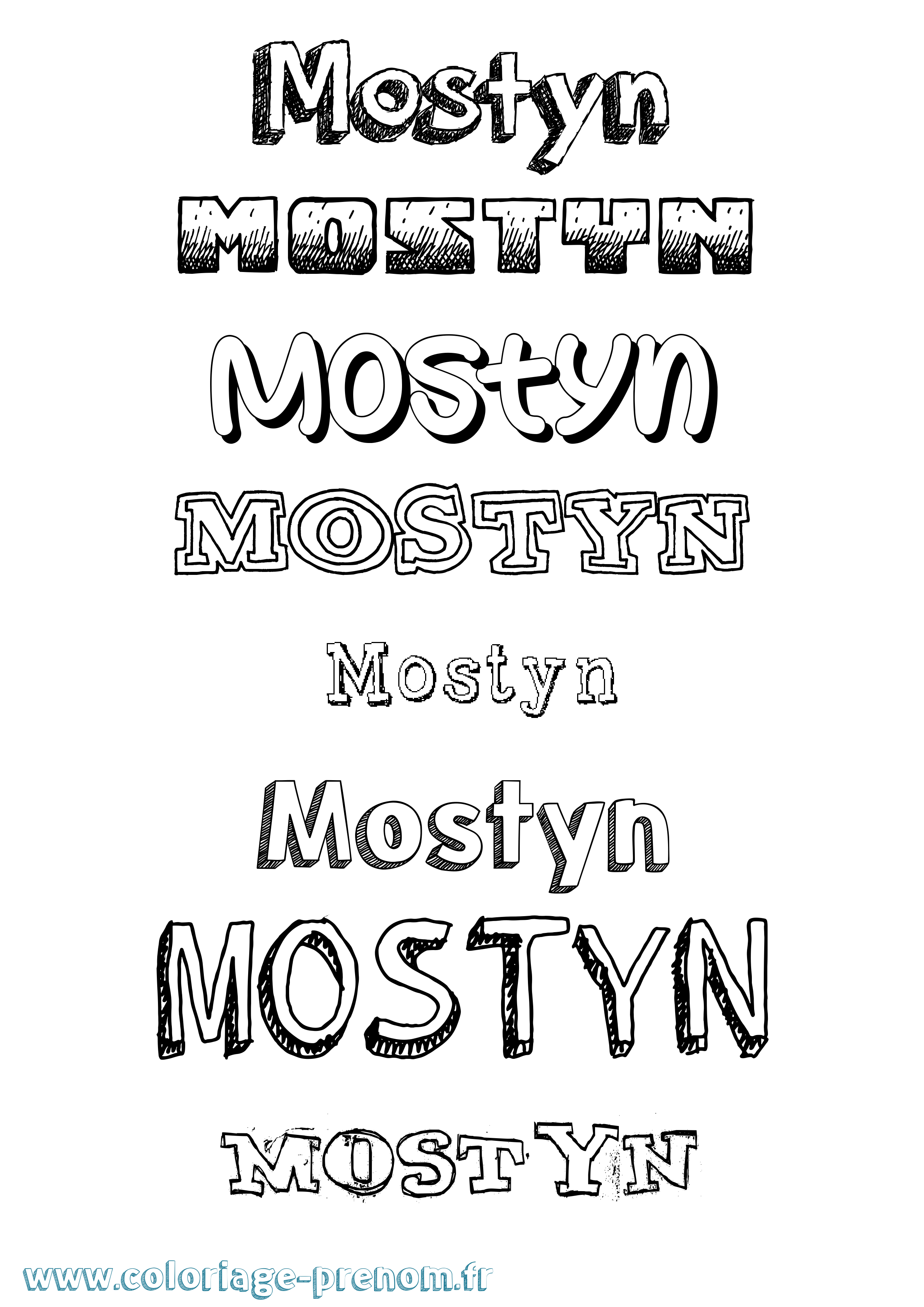 Coloriage Mostyn Dessiné Coloriage prénom Mostyn Dessiné