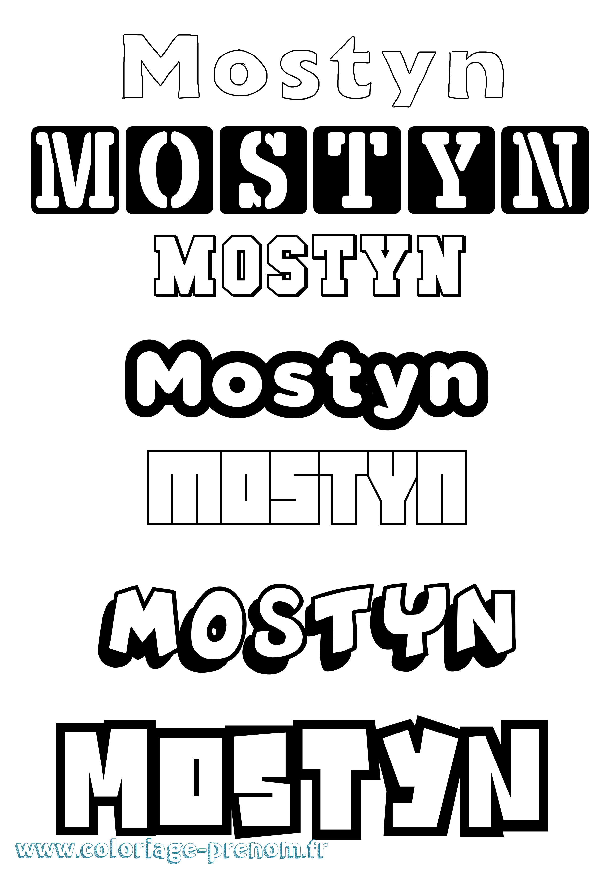 Coloriage Mostyn Simple Coloriage prénom Mostyn Simple