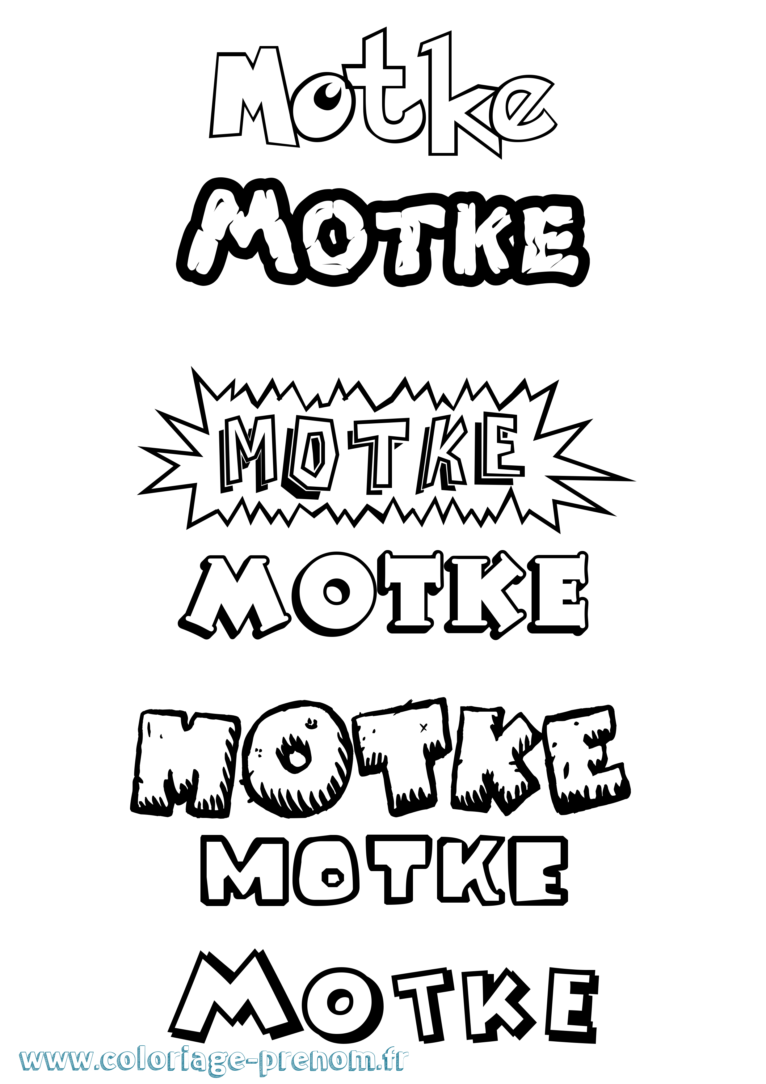 Coloriage Motke Dessin Animé Coloriage prénom Motke Dessin Animé