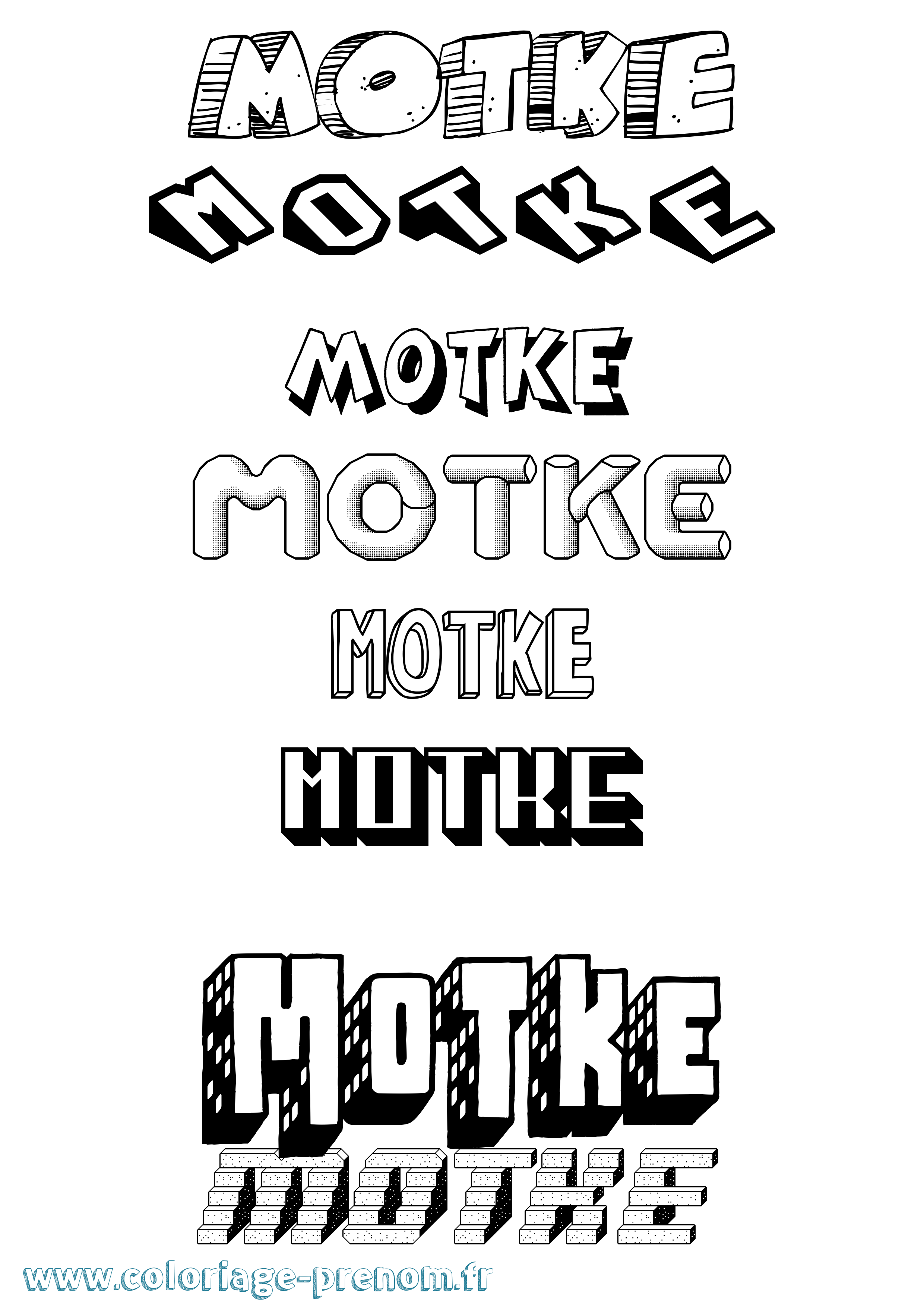 Coloriage Motke Effet 3D Coloriage prénom Motke Effet 3D