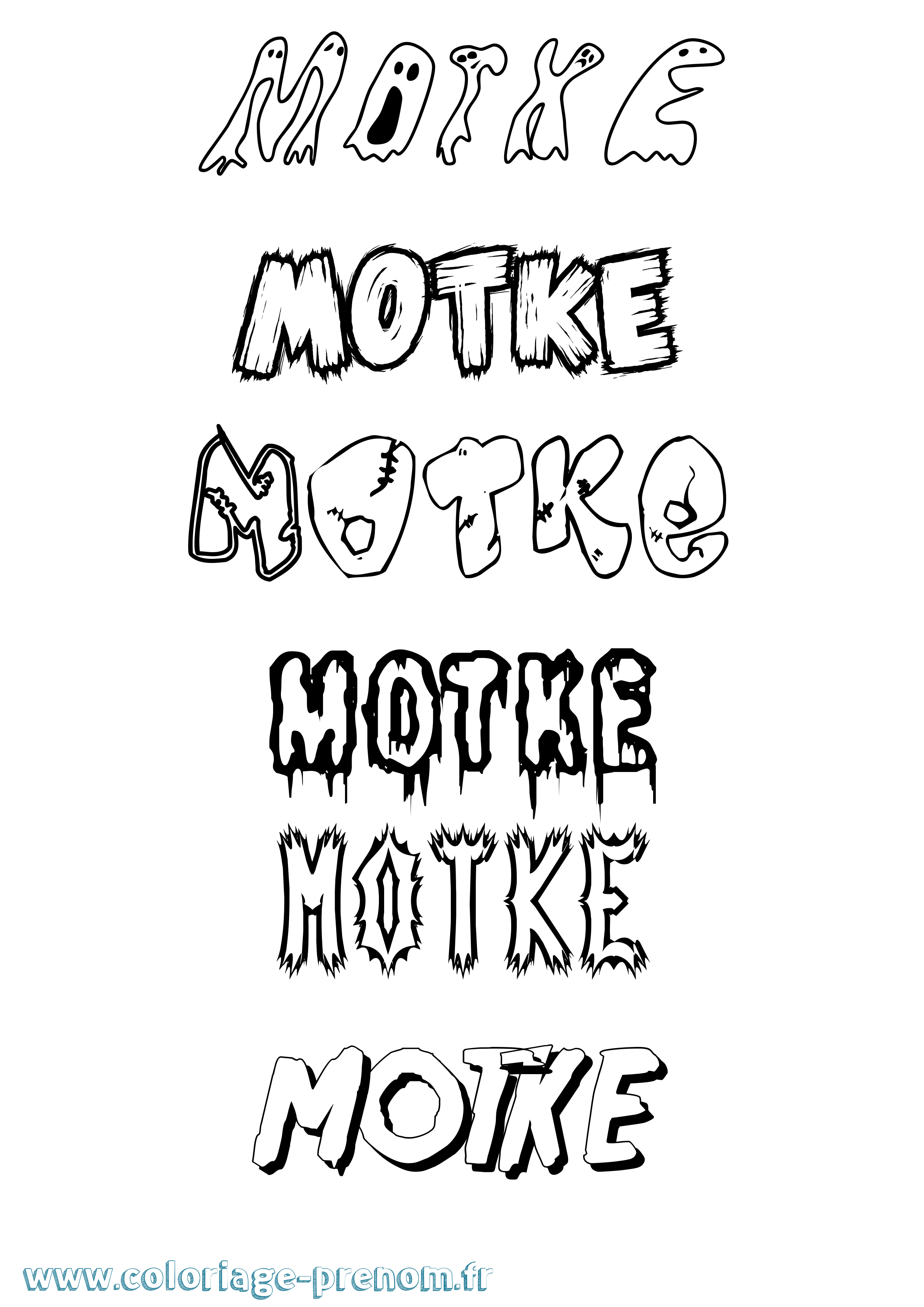 Coloriage Motke Frisson Coloriage prénom Motke Frisson