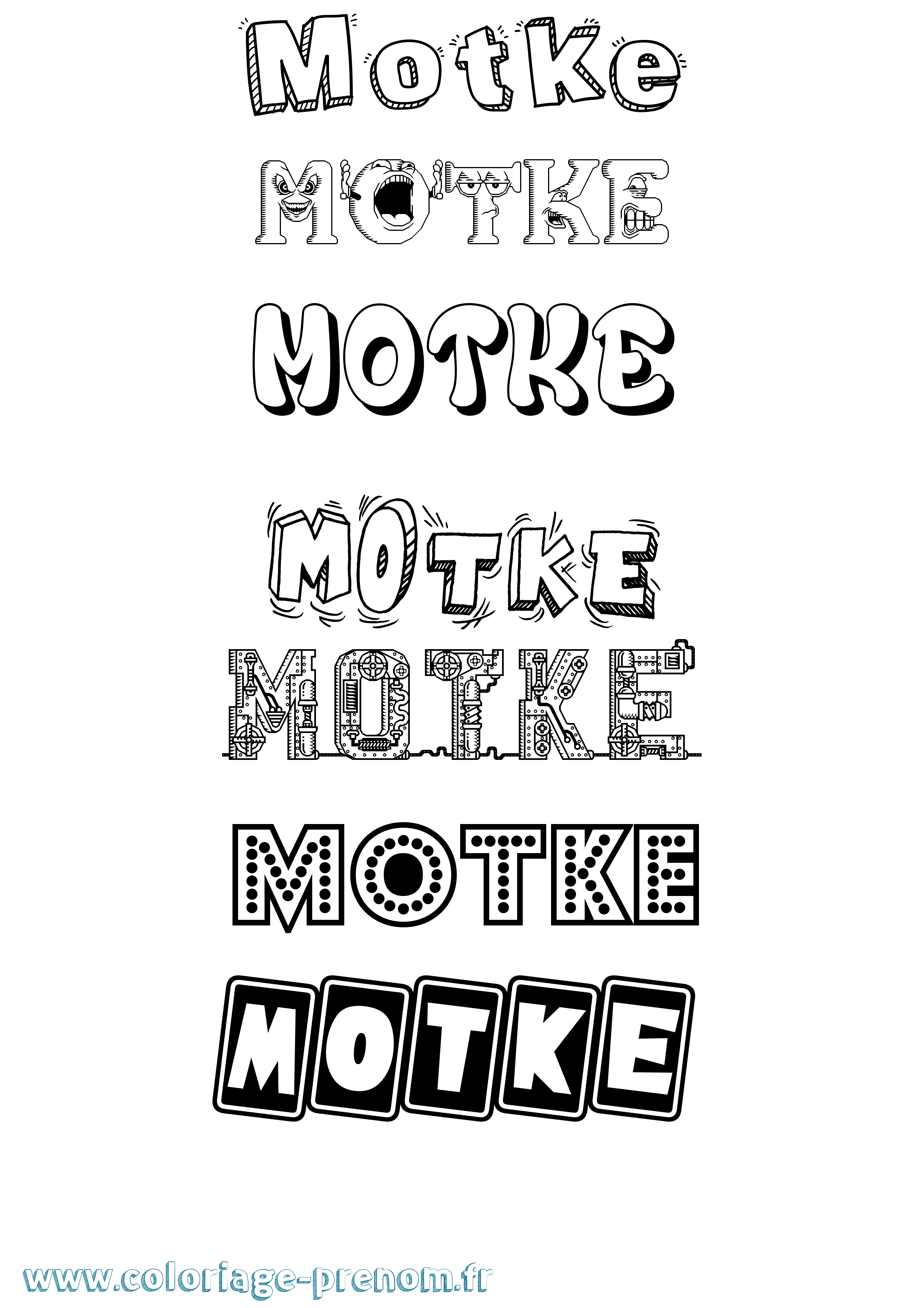 Coloriage Motke Fun Coloriage prénom Motke Fun