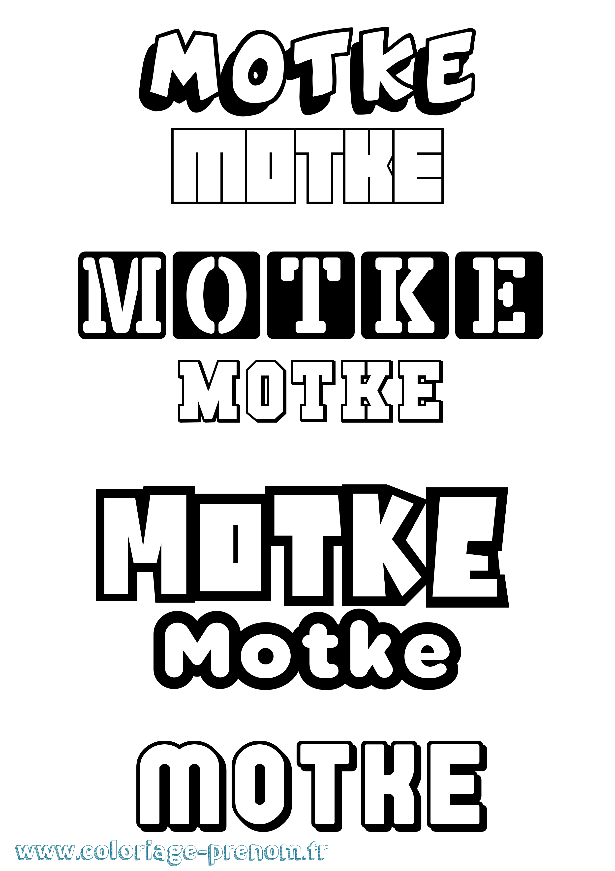 Coloriage Motke Simple Coloriage prénom Motke Simple