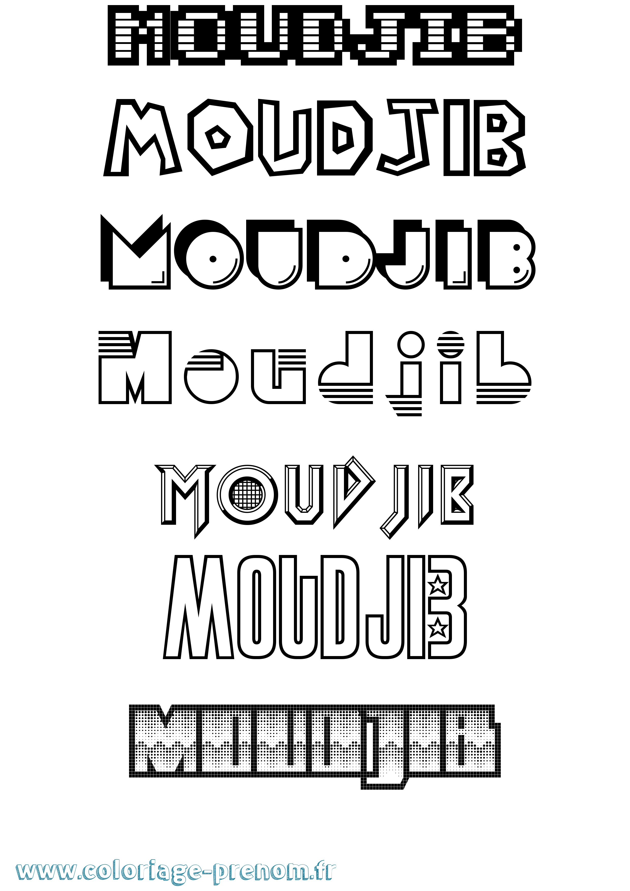 Coloriage Moudjib Jeux Vidéos Coloriage prénom Moudjib Jeux Vidéos