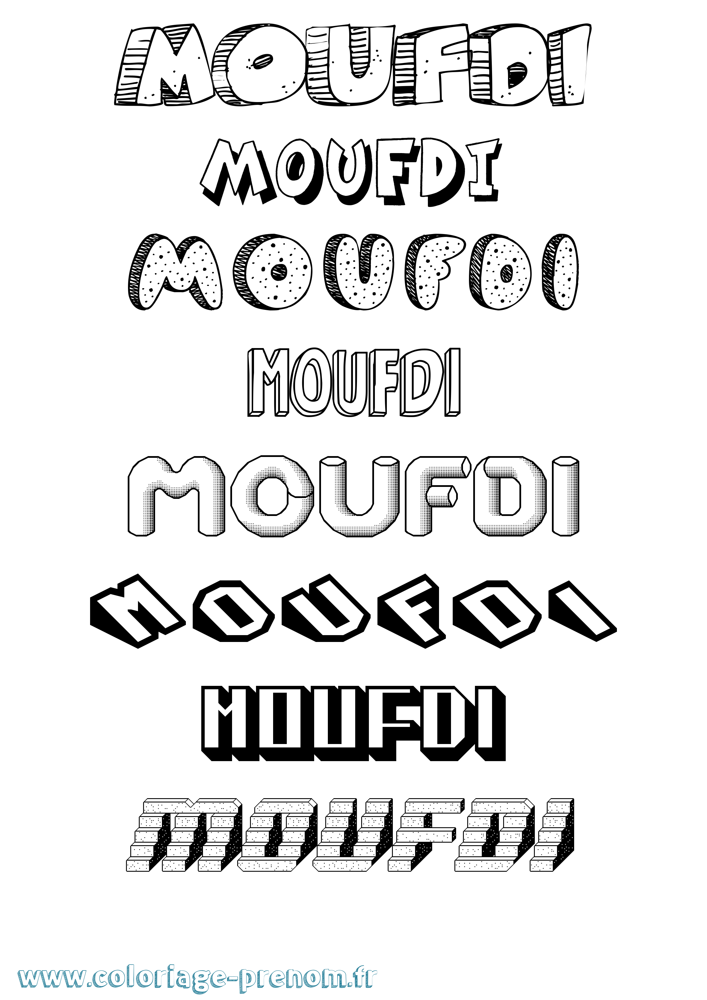 Coloriage Moufdi Effet 3D Coloriage prénom Moufdi Effet 3D