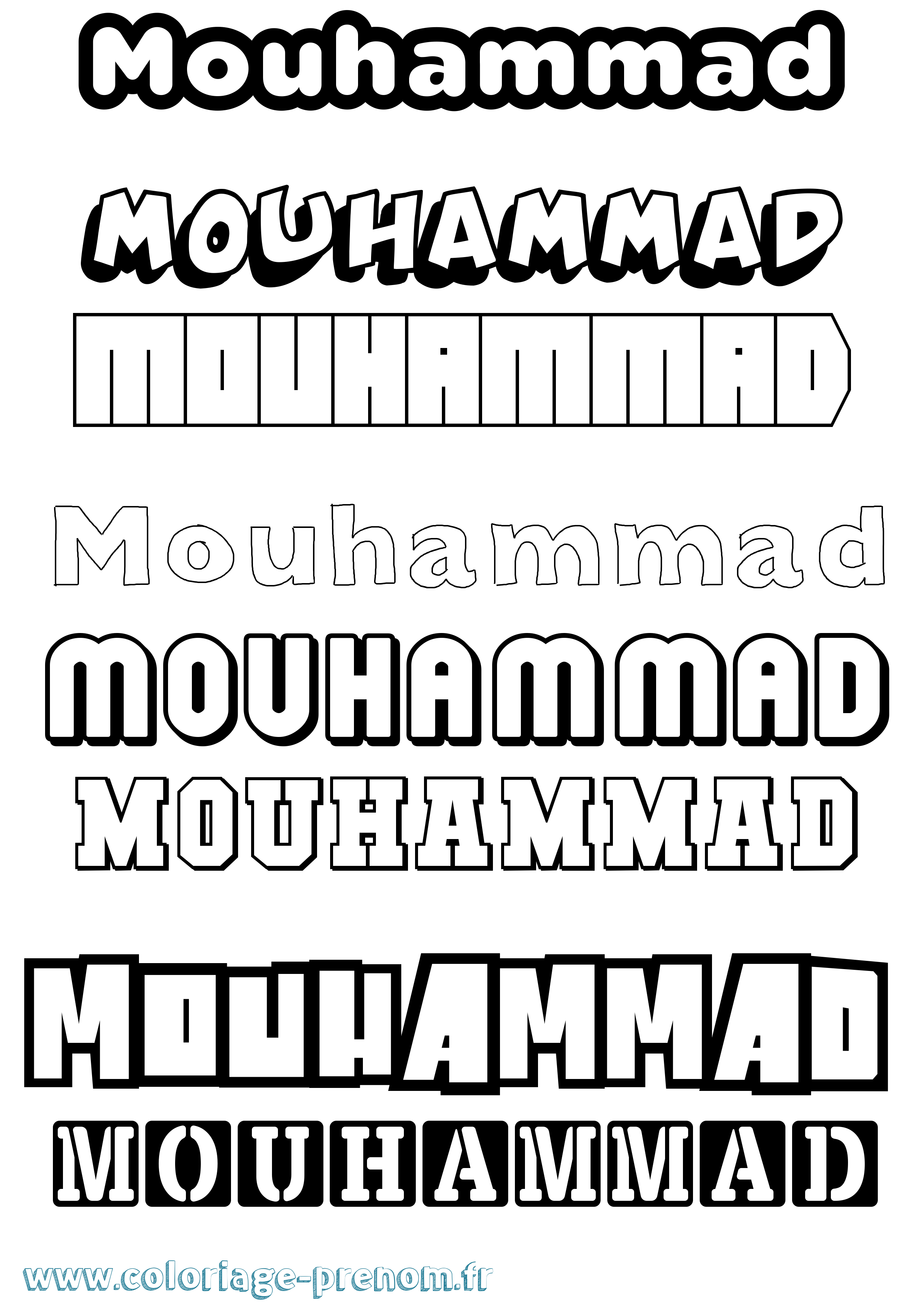 Coloriage Mouhammad Simple Coloriage prénom Mouhammad Simple