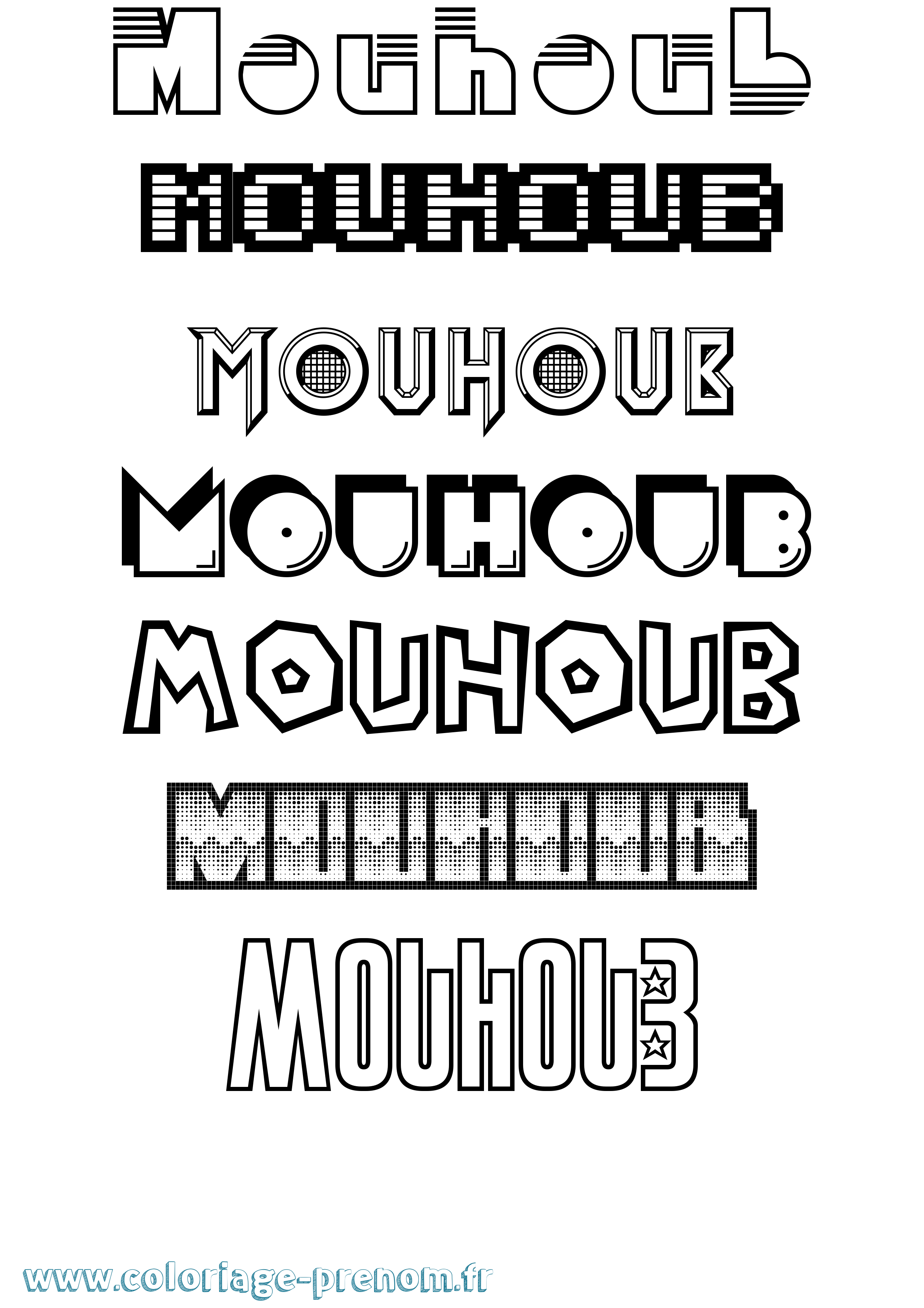 Coloriage Mouhoub Jeux Vidéos Coloriage prénom Mouhoub Jeux Vidéos