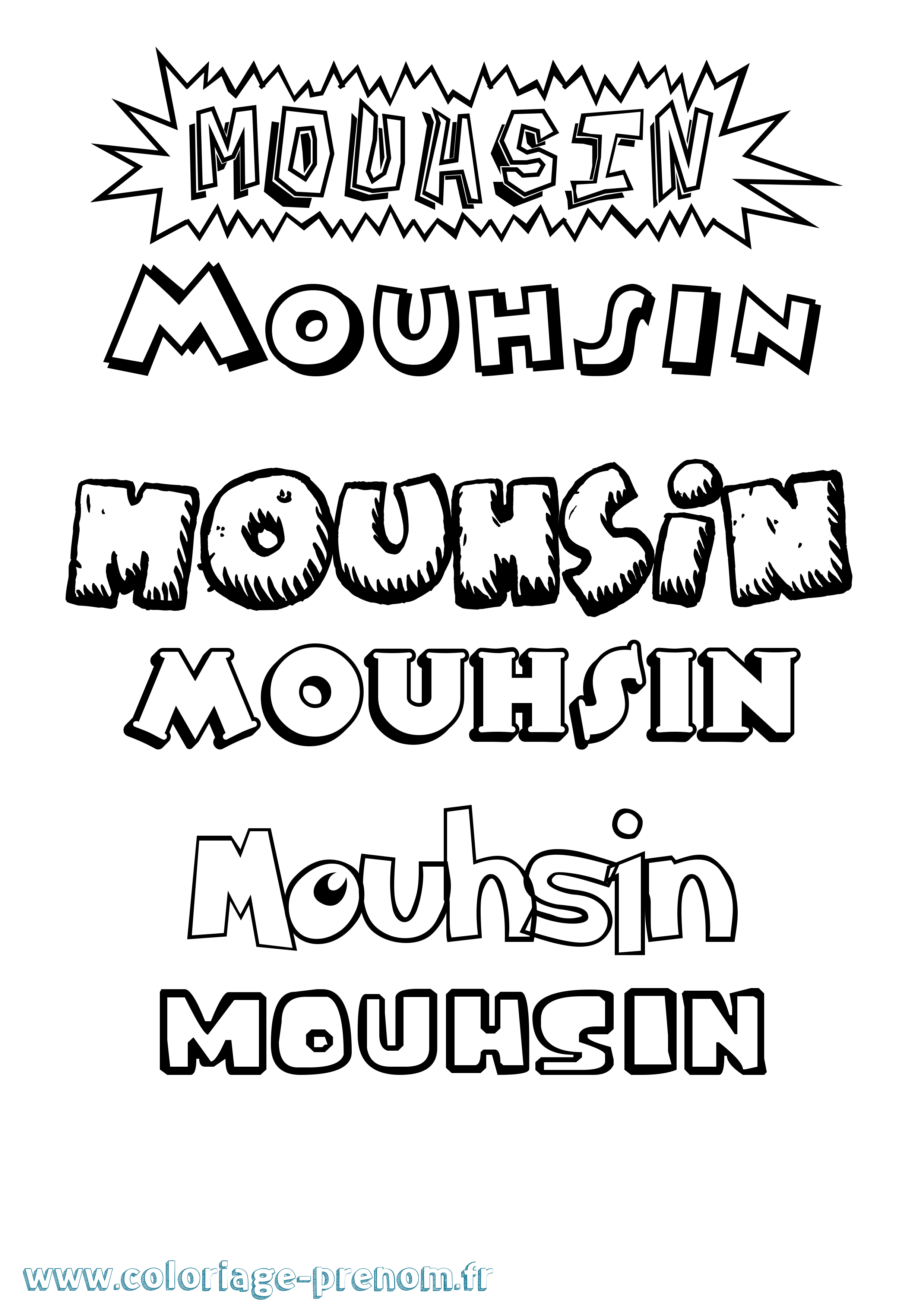 Coloriage Mouhsin Dessin Animé Coloriage prénom Mouhsin Dessin Animé