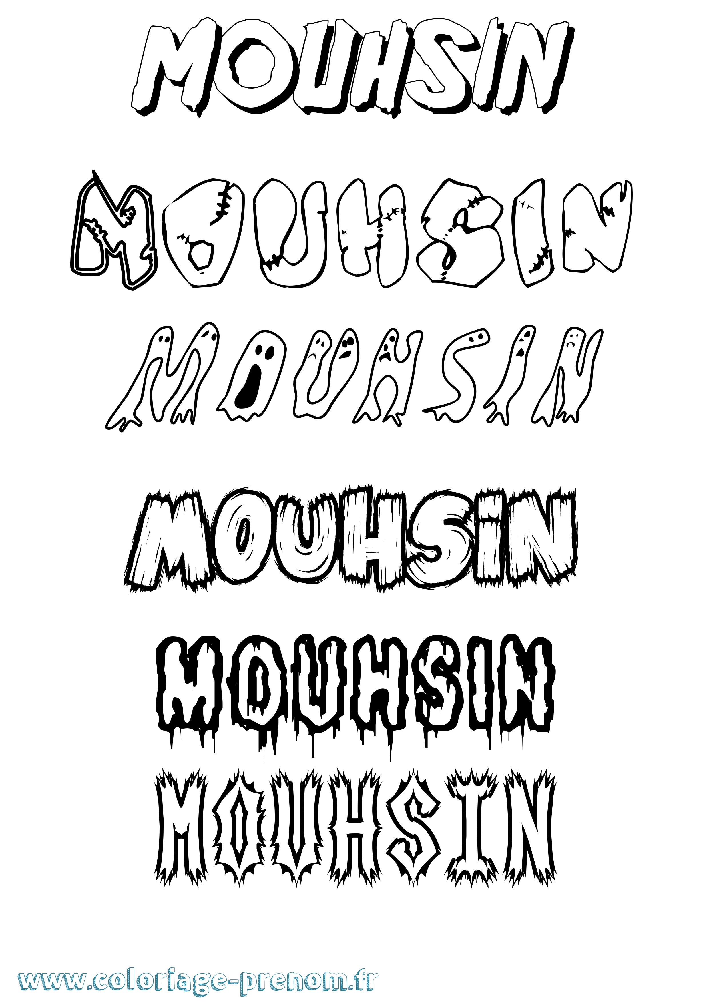 Coloriage Mouhsin Frisson Coloriage prénom Mouhsin Frisson