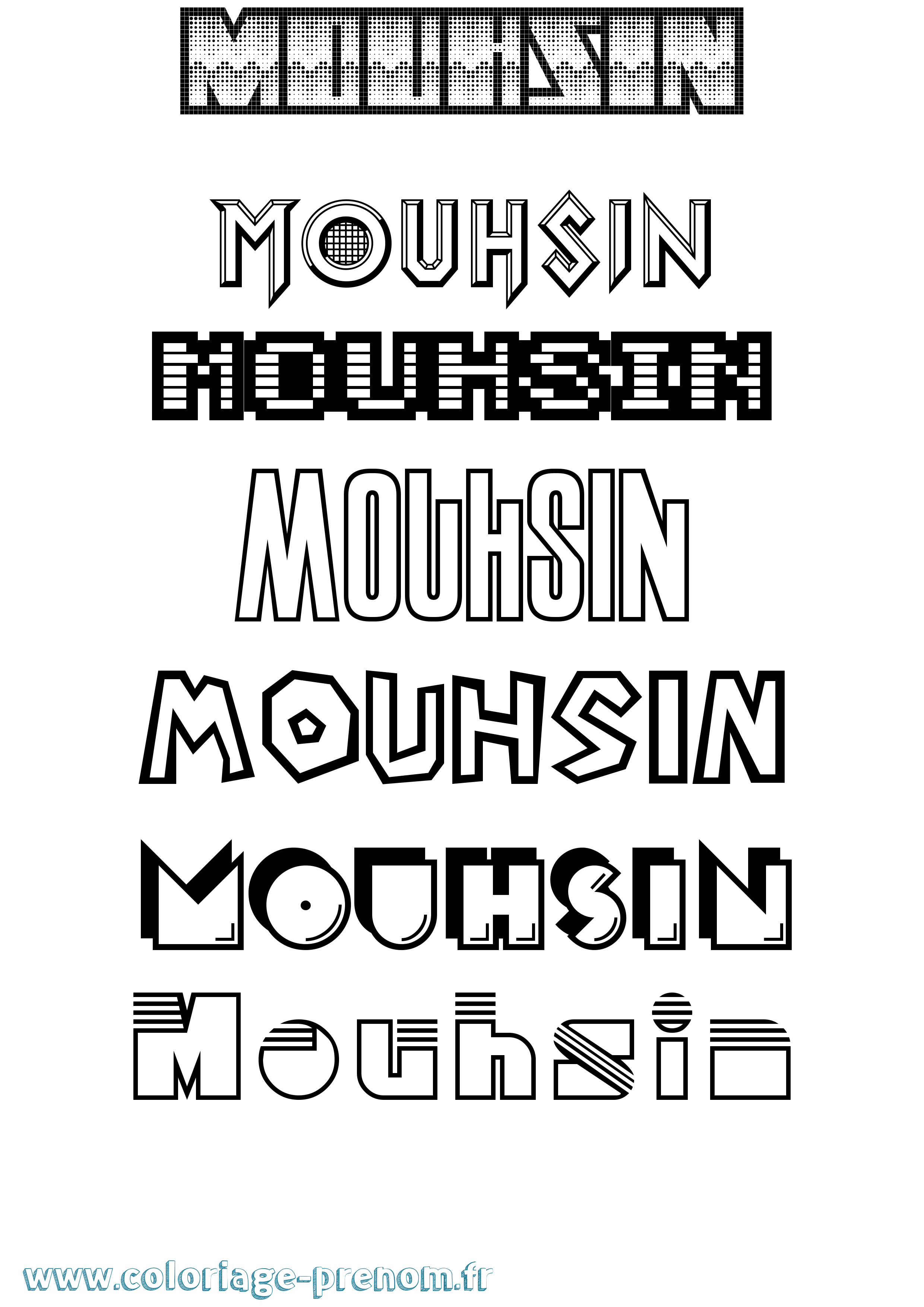 Coloriage Mouhsin Jeux Vidéos Coloriage prénom Mouhsin Jeux Vidéos
