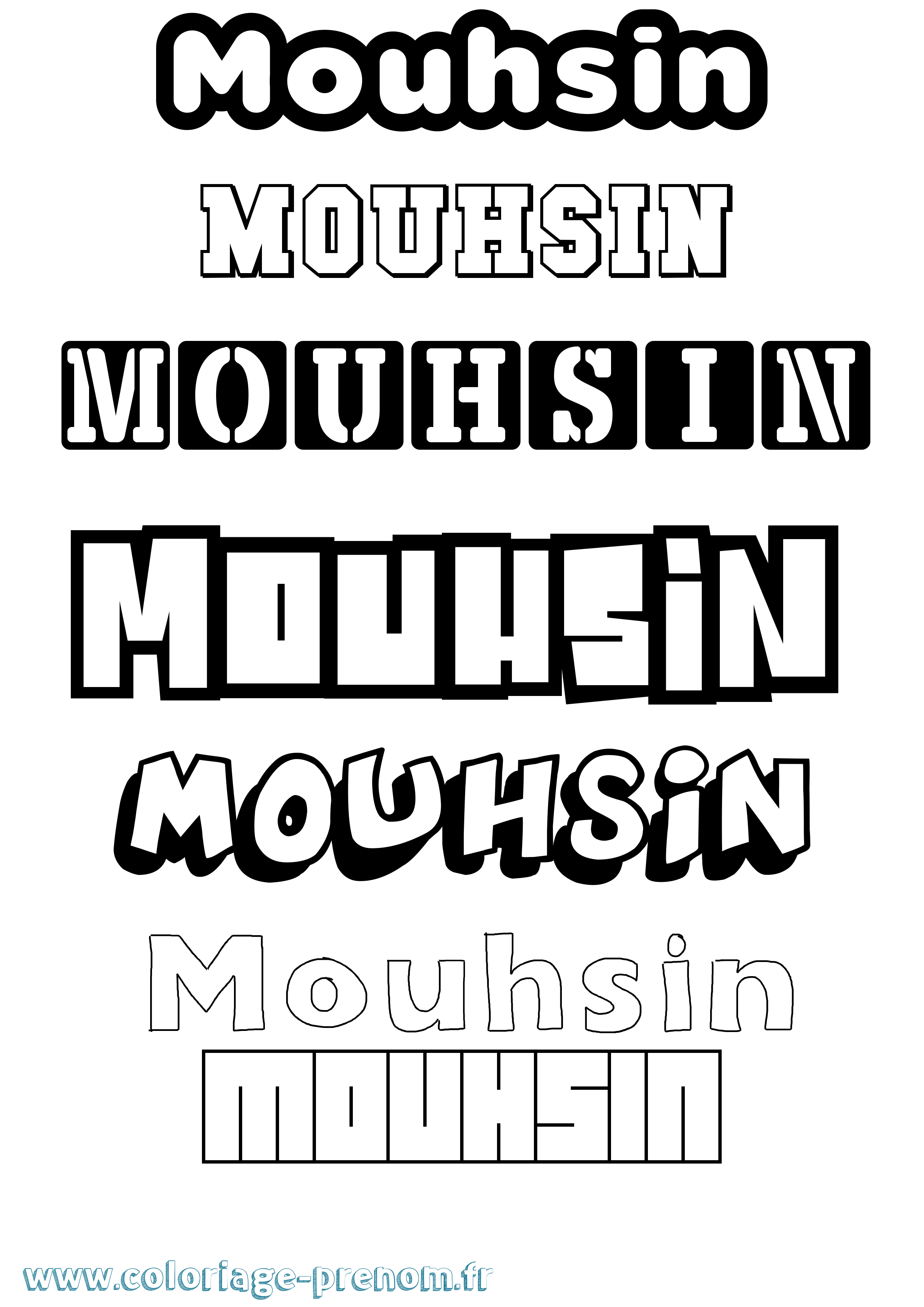 Coloriage Mouhsin Simple Coloriage prénom Mouhsin Simple