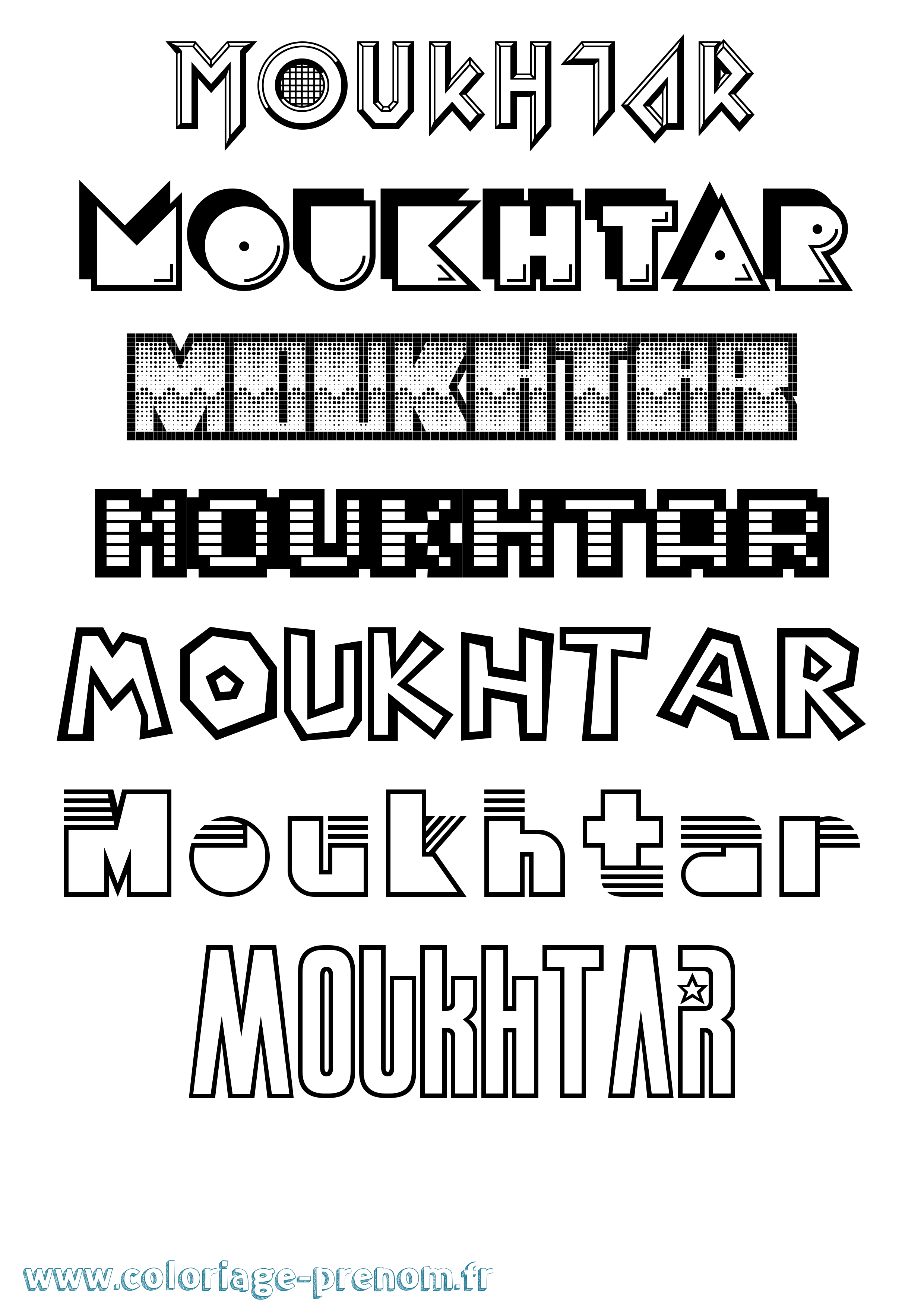 Coloriage Moukhtar Jeux Vidéos Coloriage prénom Moukhtar Jeux Vidéos