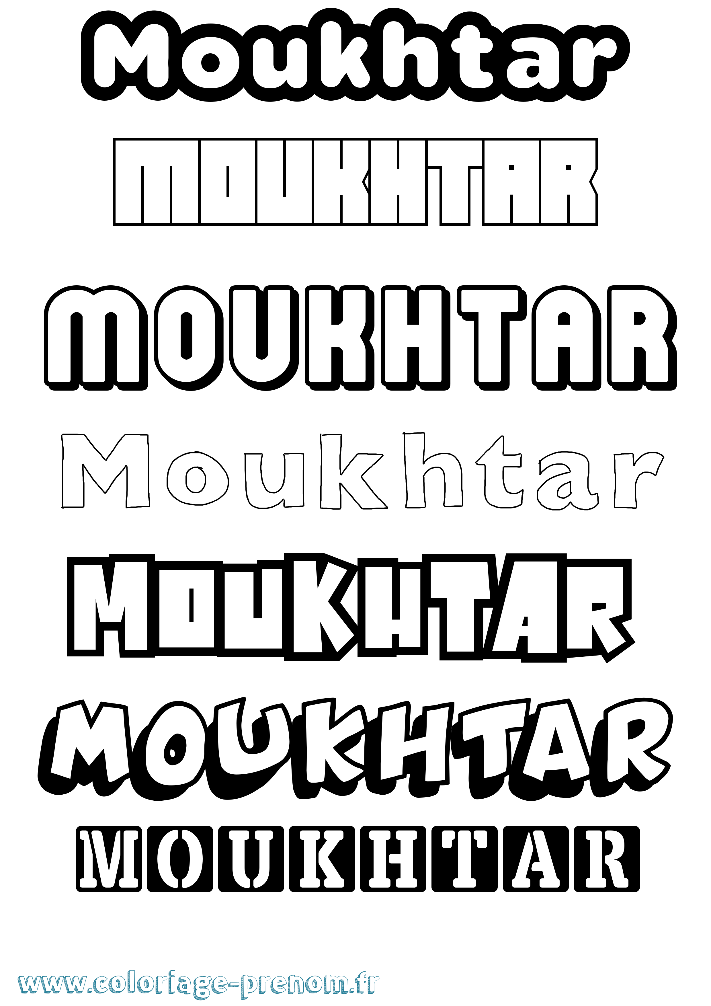 Coloriage Moukhtar Simple Coloriage prénom Moukhtar Simple