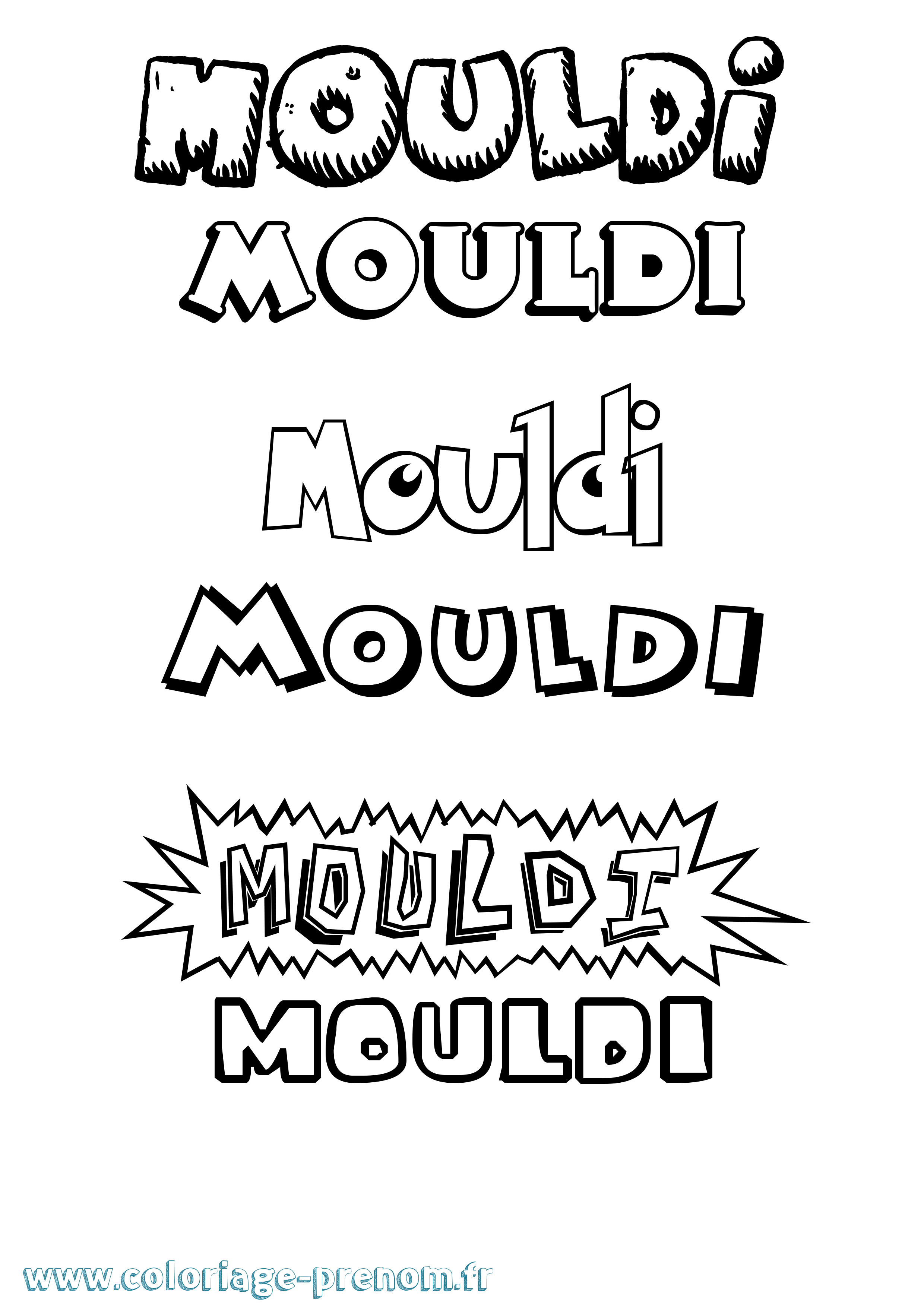 Coloriage Mouldi Dessin Animé Coloriage prénom Mouldi Dessin Animé