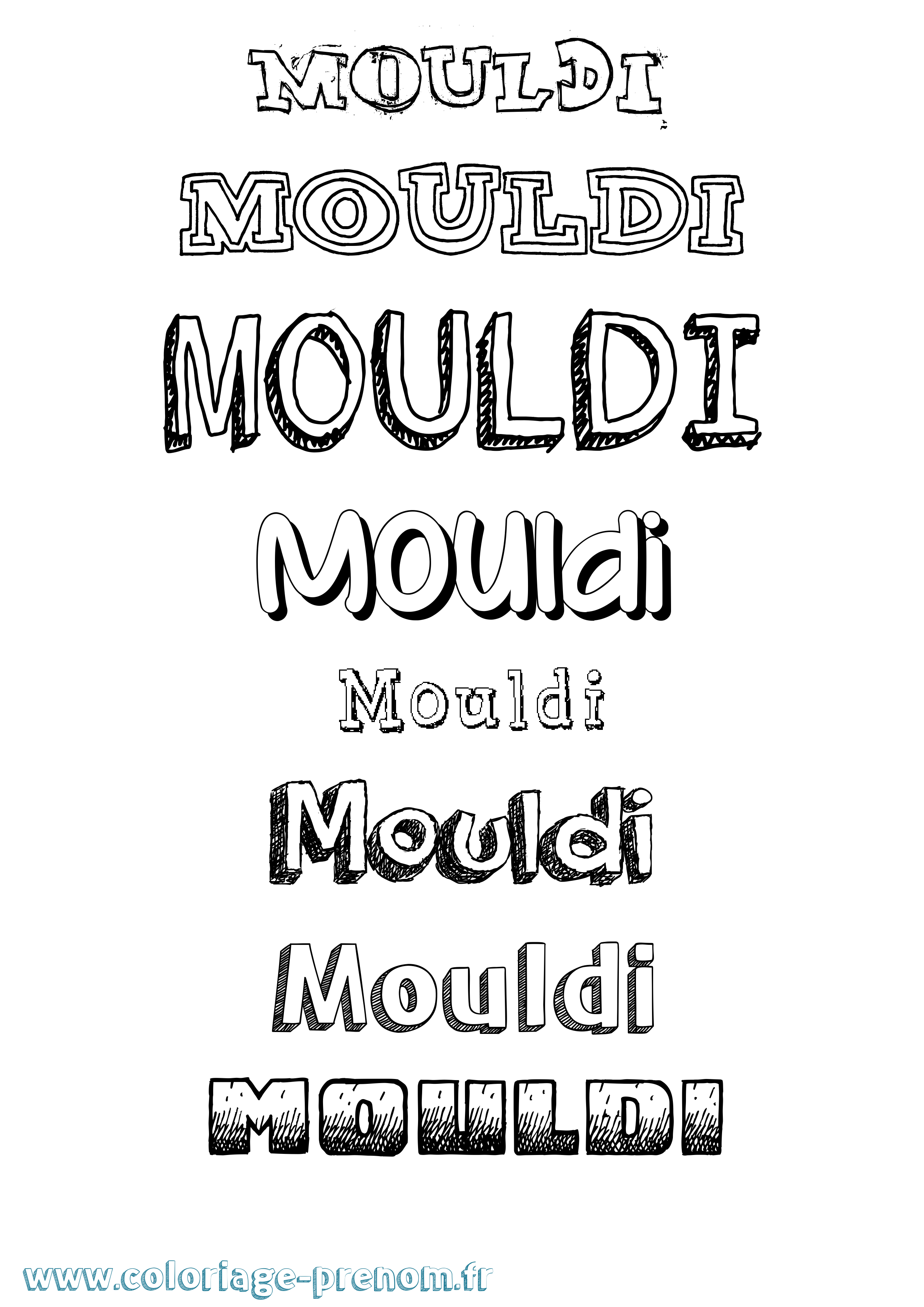 Coloriage Mouldi Dessiné Coloriage prénom Mouldi Dessiné