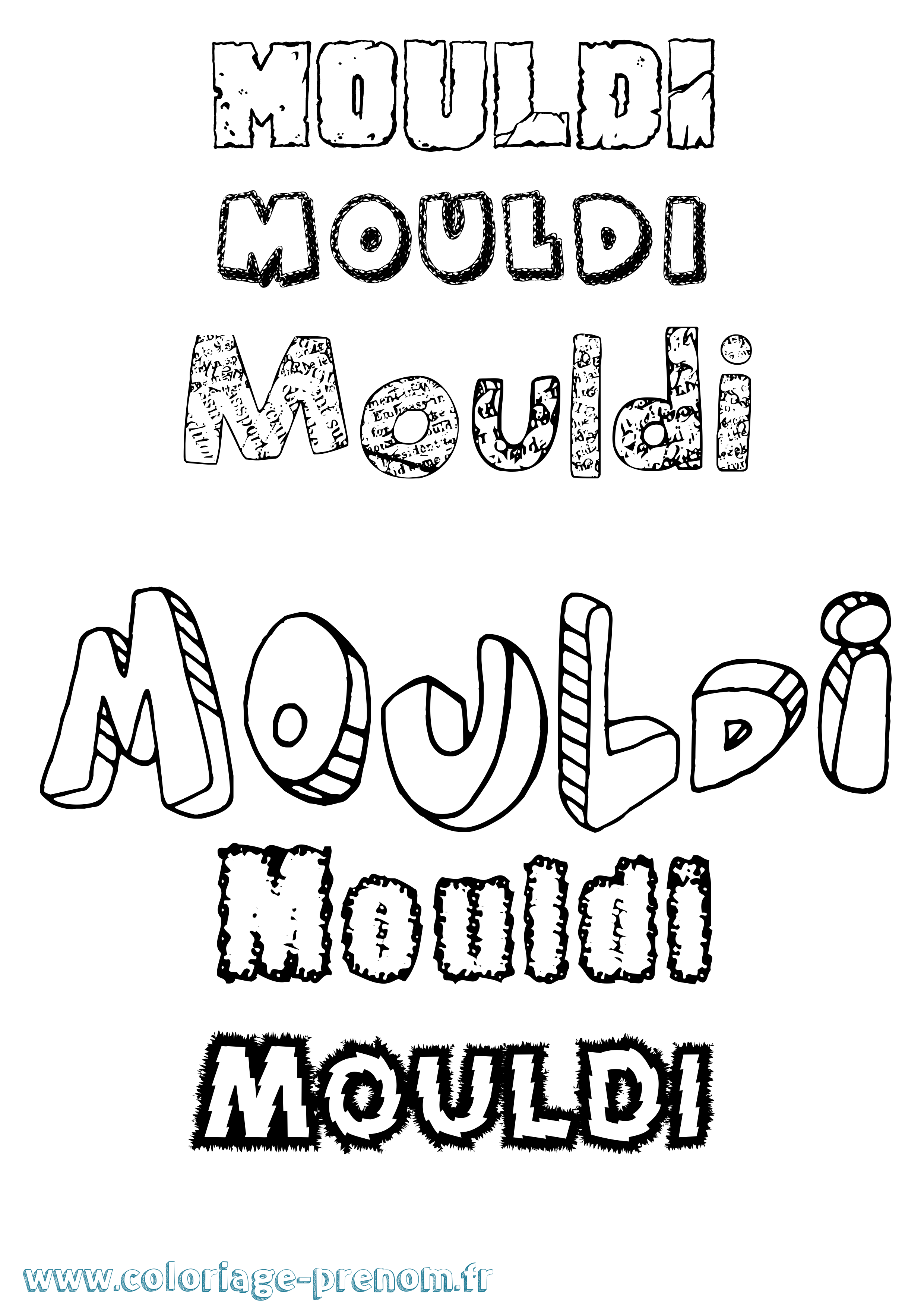 Coloriage Mouldi Destructuré Coloriage prénom Mouldi Destructuré