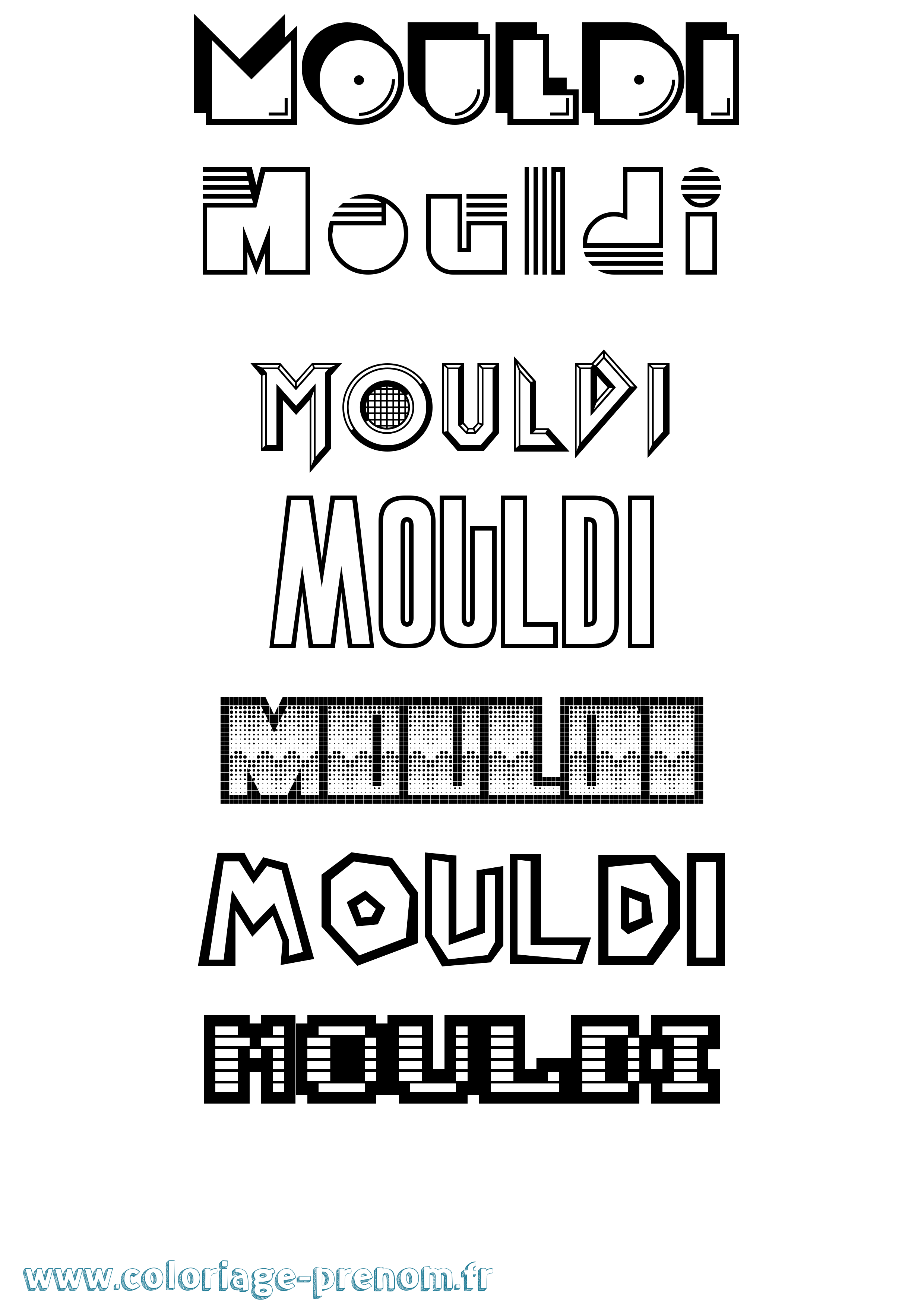 Coloriage Mouldi Jeux Vidéos Coloriage prénom Mouldi Jeux Vidéos