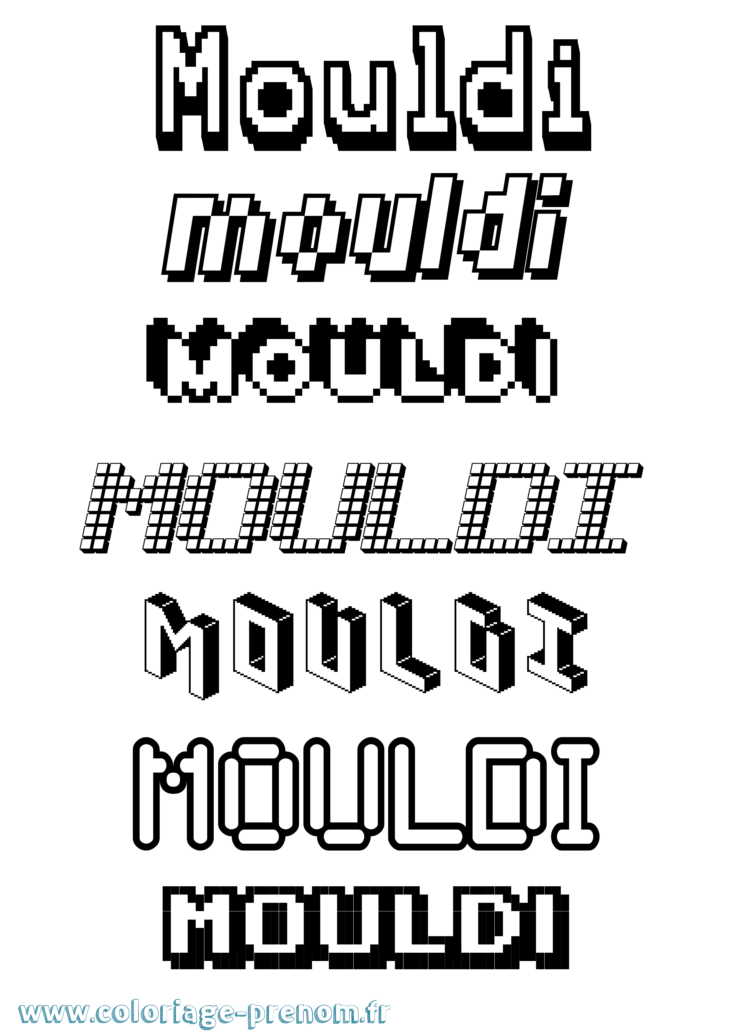 Coloriage Mouldi Pixel Coloriage prénom Mouldi Pixel