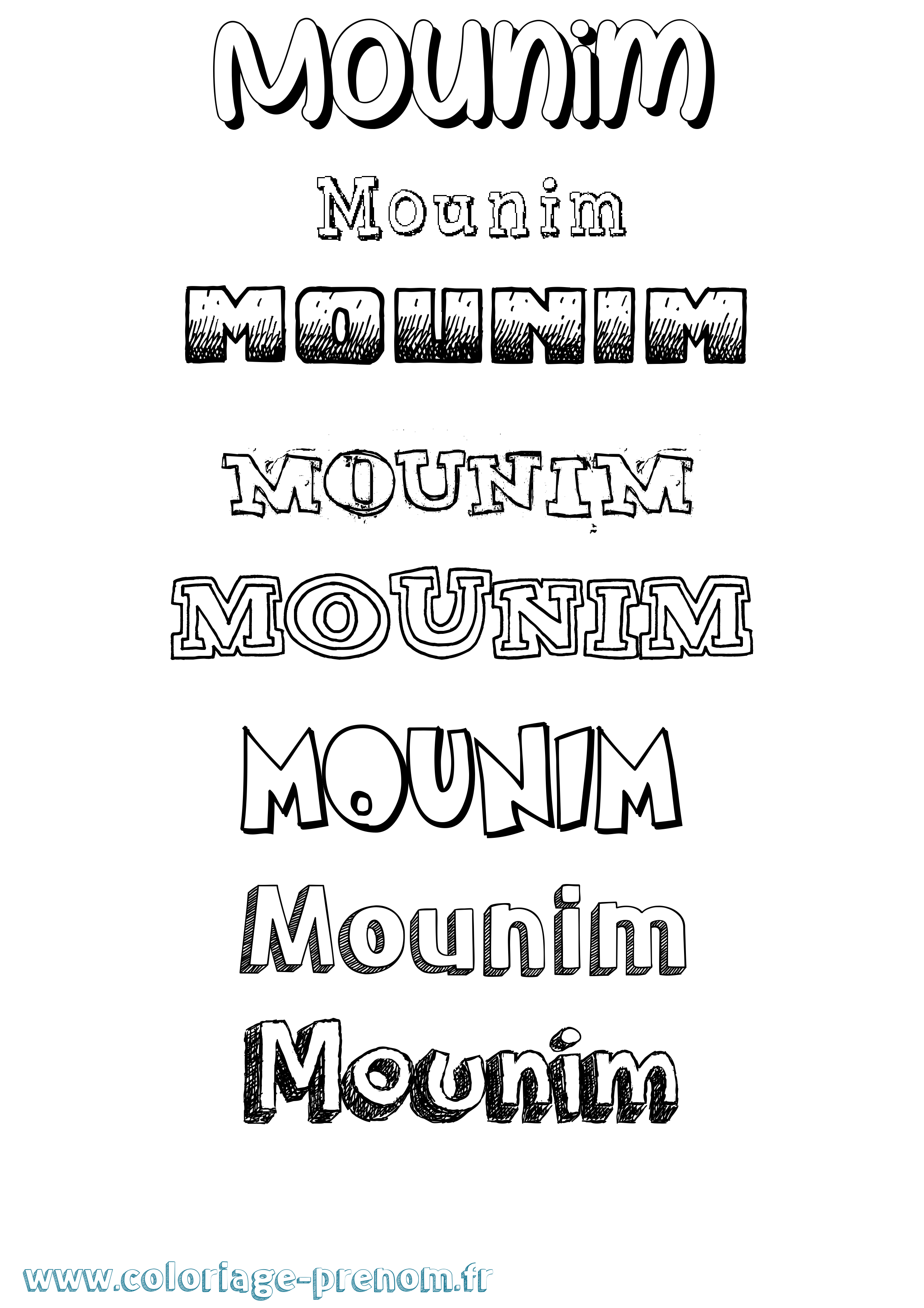 Coloriage Mounim Dessiné Coloriage prénom Mounim Dessiné