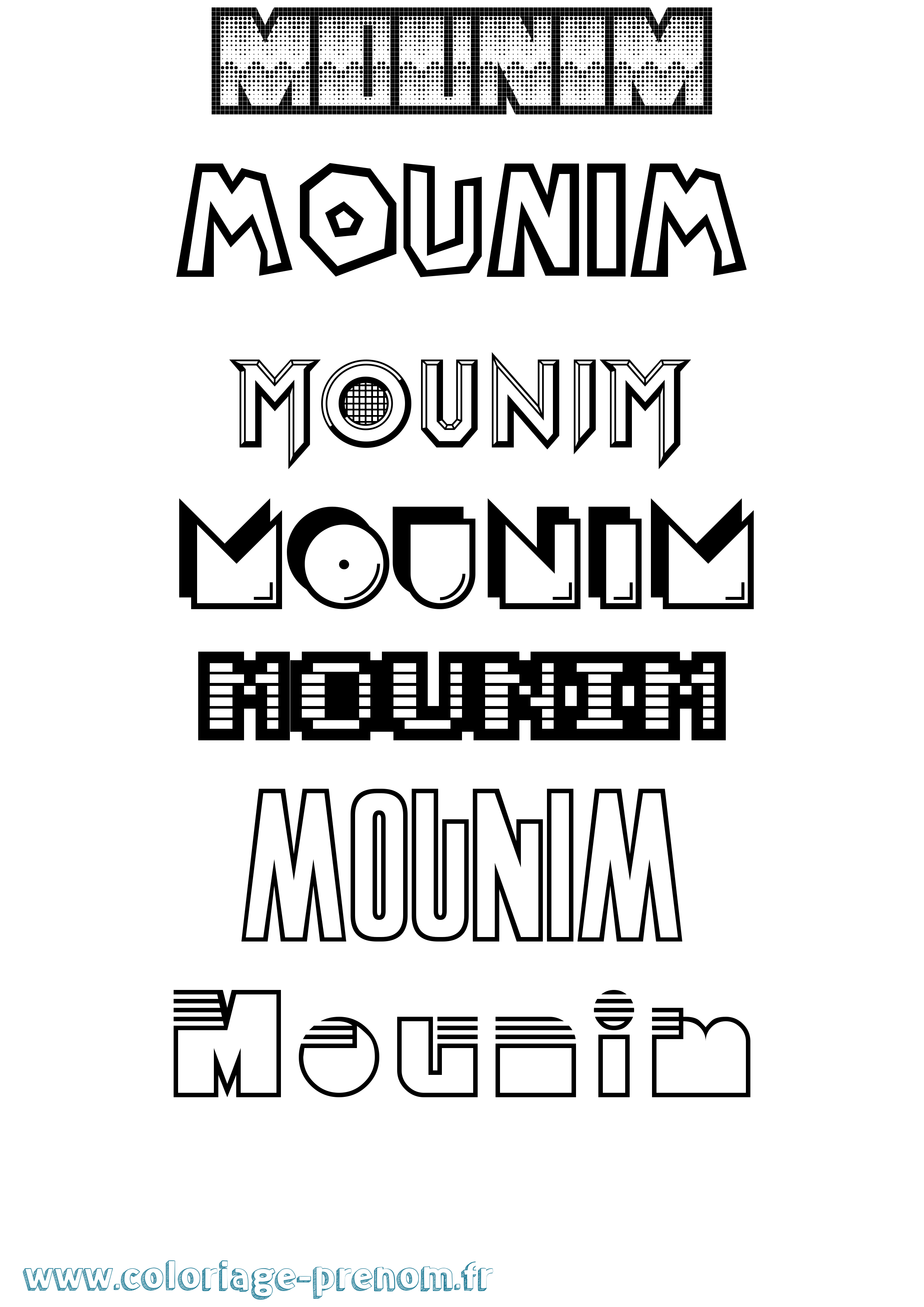 Coloriage Mounim Jeux Vidéos Coloriage prénom Mounim Jeux Vidéos