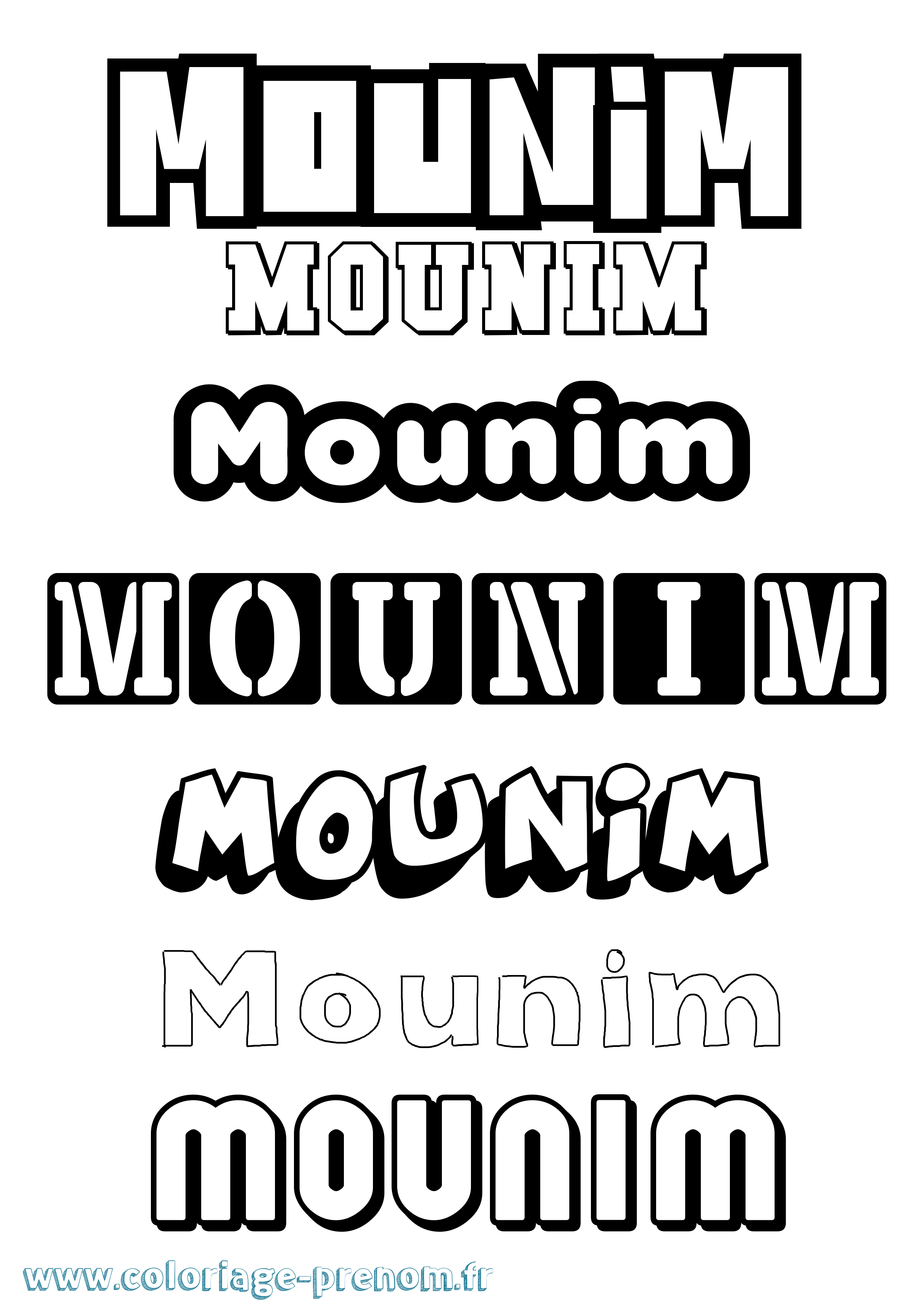 Coloriage Mounim Simple Coloriage prénom Mounim Simple