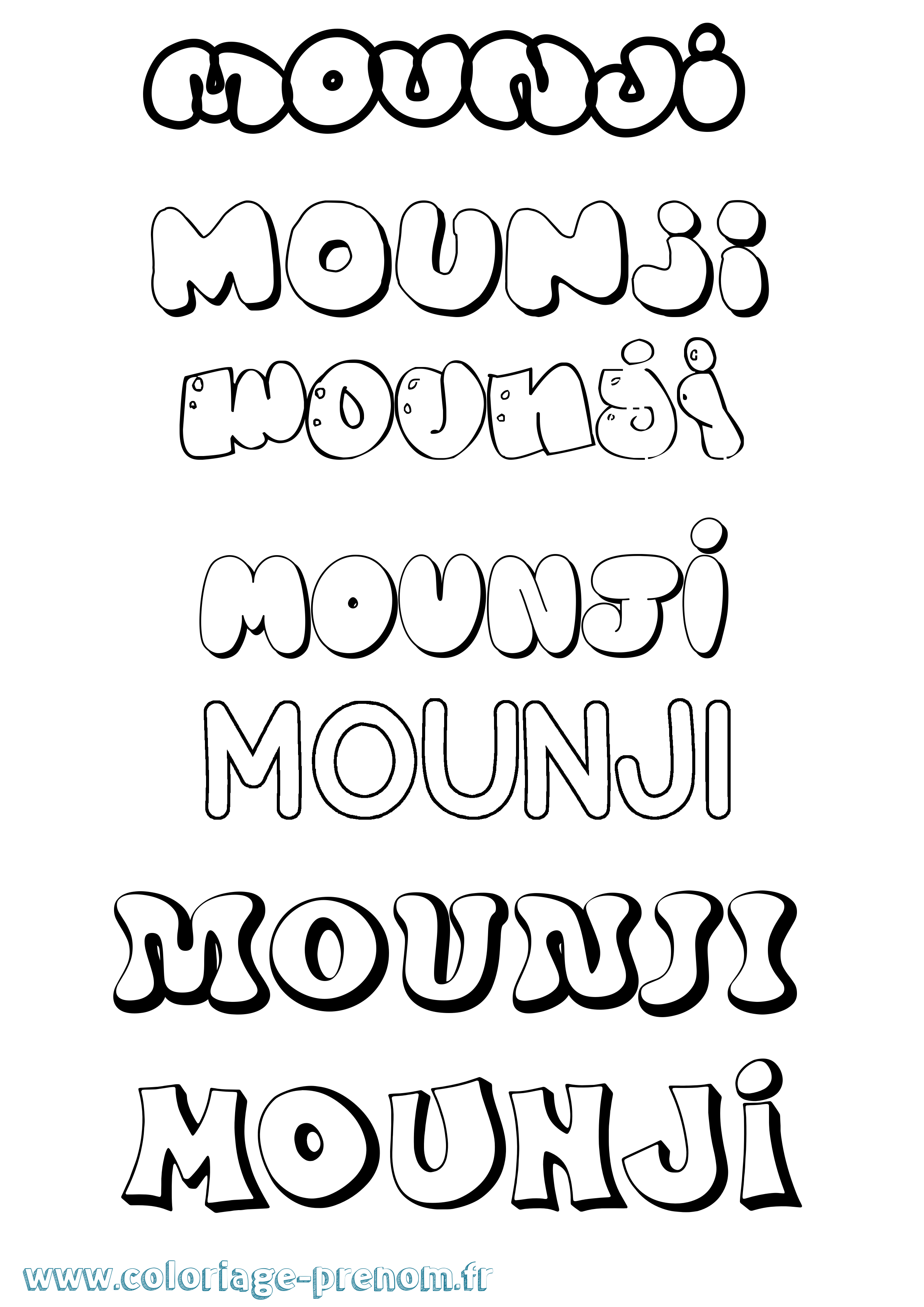 Coloriage Mounji Bubble Coloriage prénom Mounji Bubble