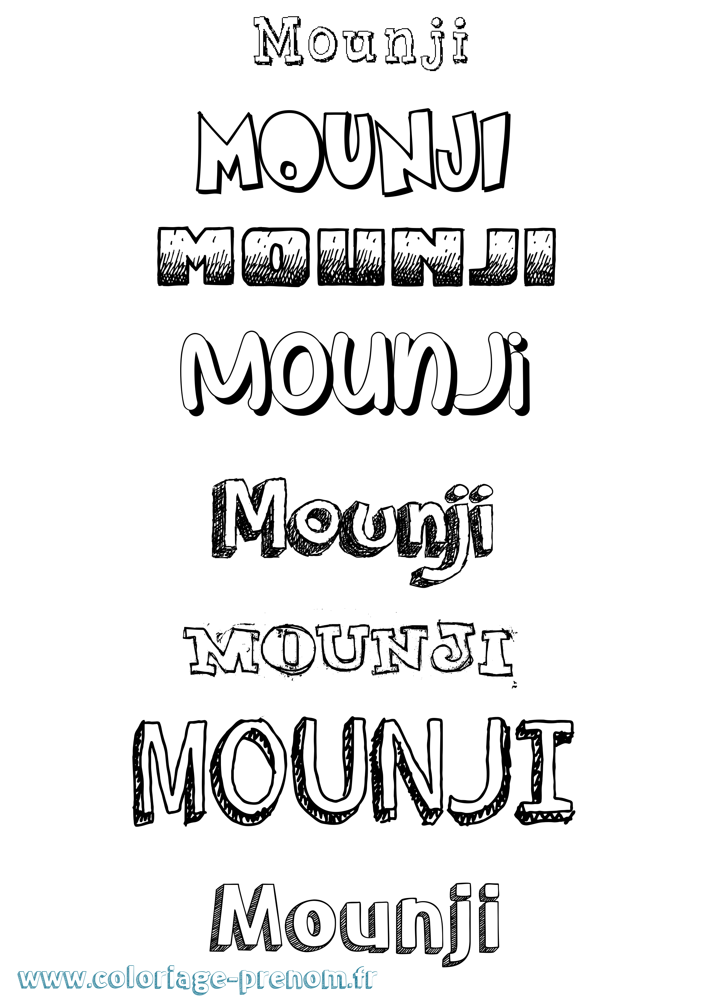 Coloriage Mounji Dessiné Coloriage prénom Mounji Dessiné