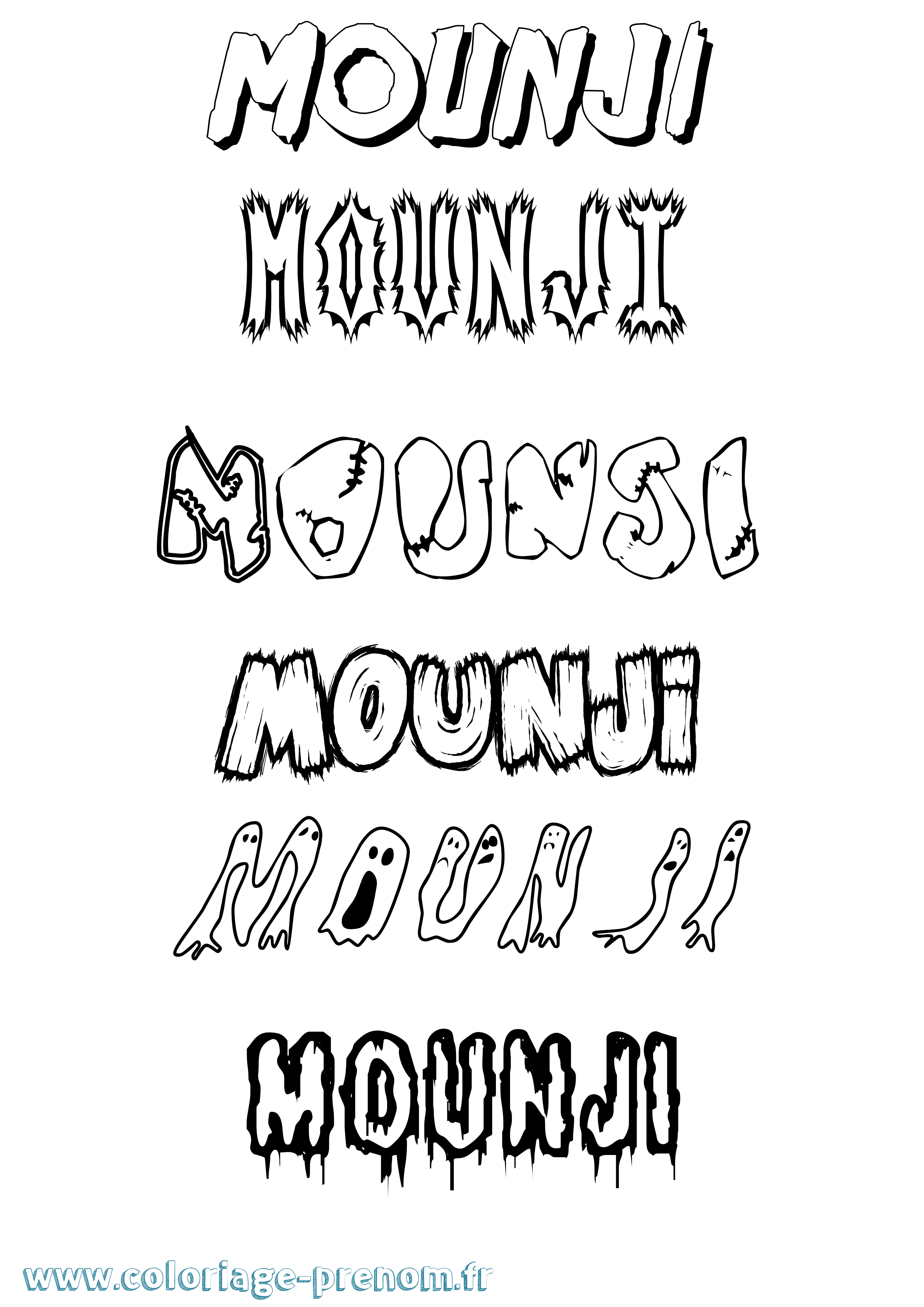 Coloriage Mounji Frisson Coloriage prénom Mounji Frisson