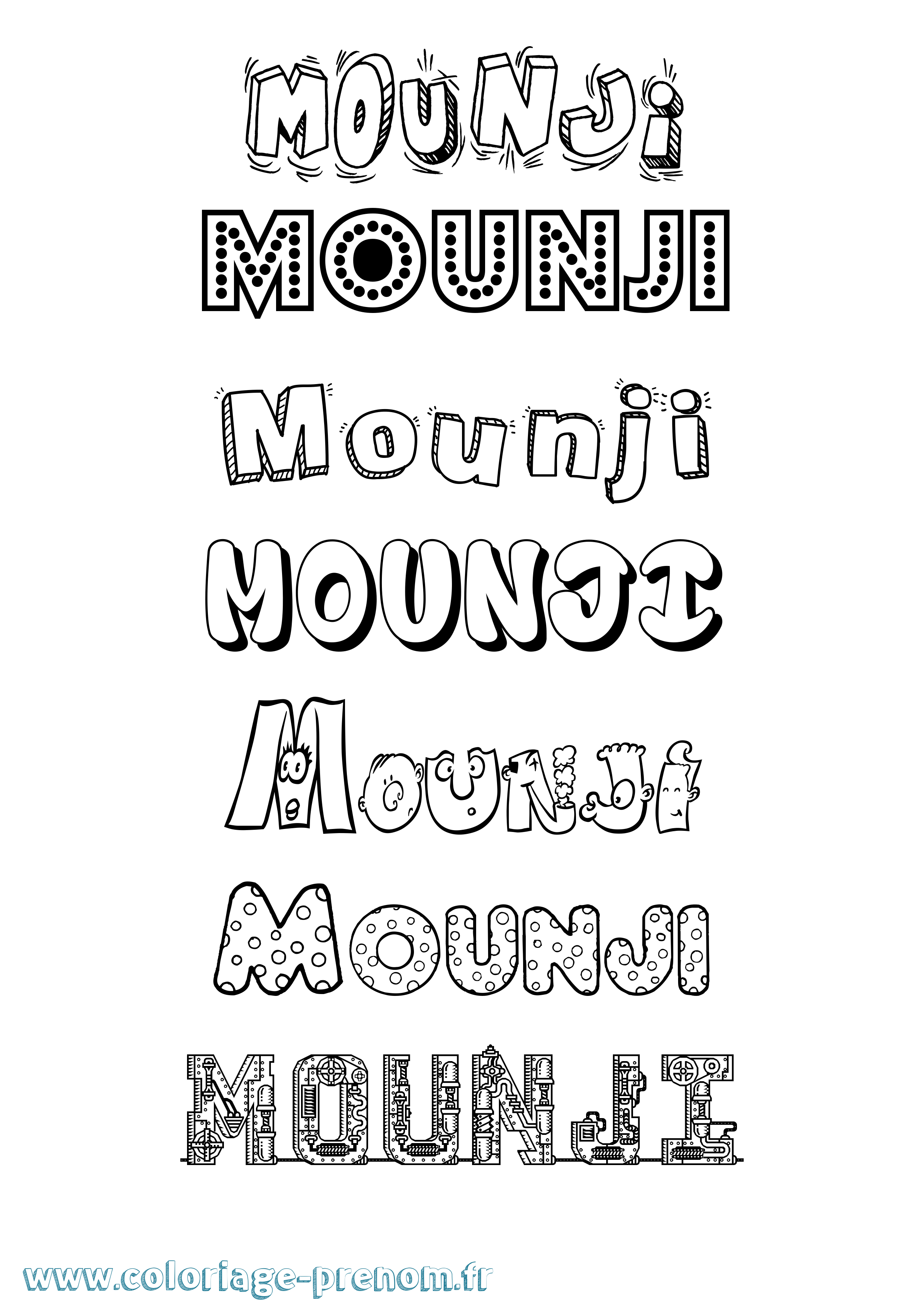 Coloriage Mounji Fun Coloriage prénom Mounji Fun