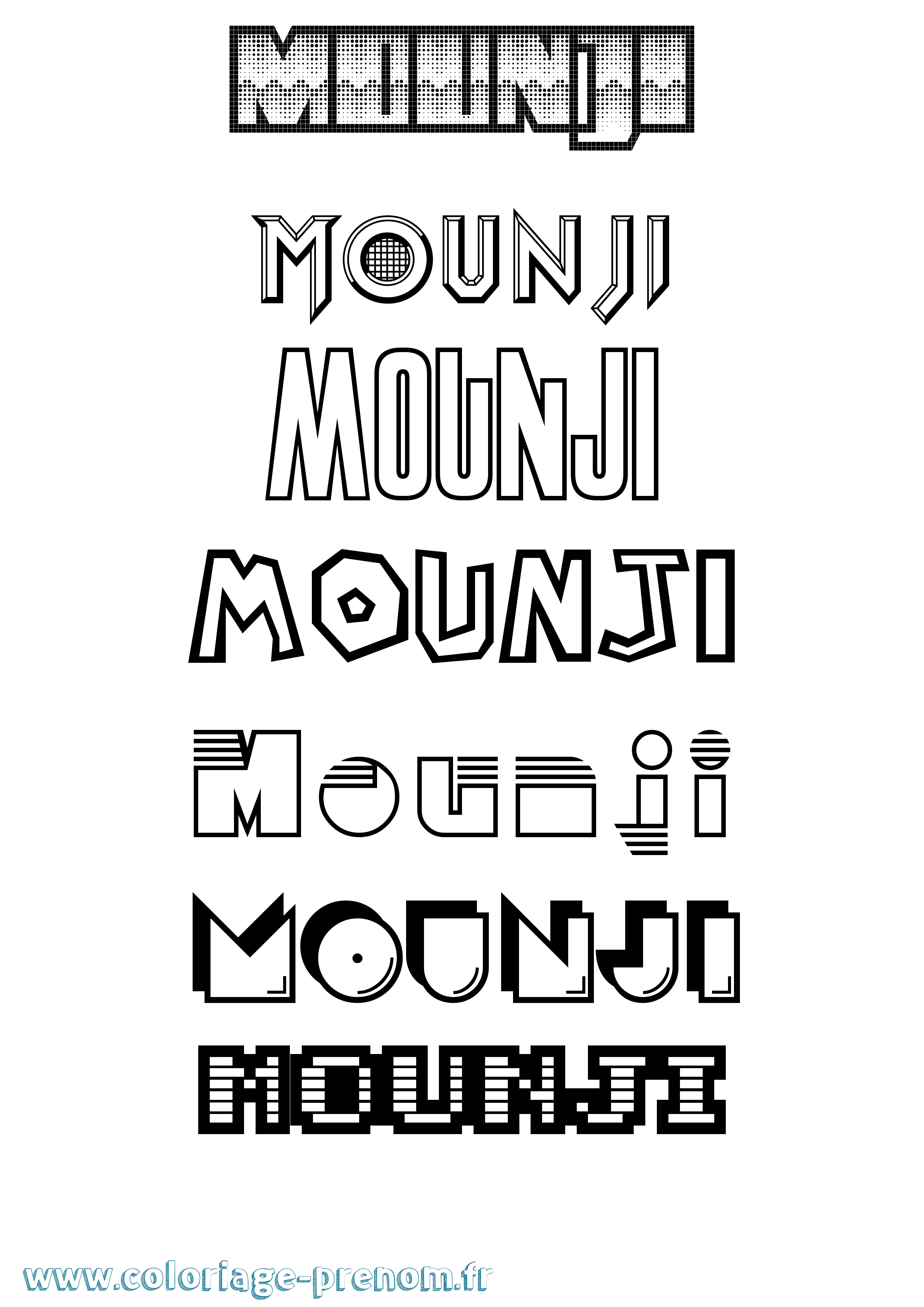 Coloriage Mounji Jeux Vidéos Coloriage prénom Mounji Jeux Vidéos