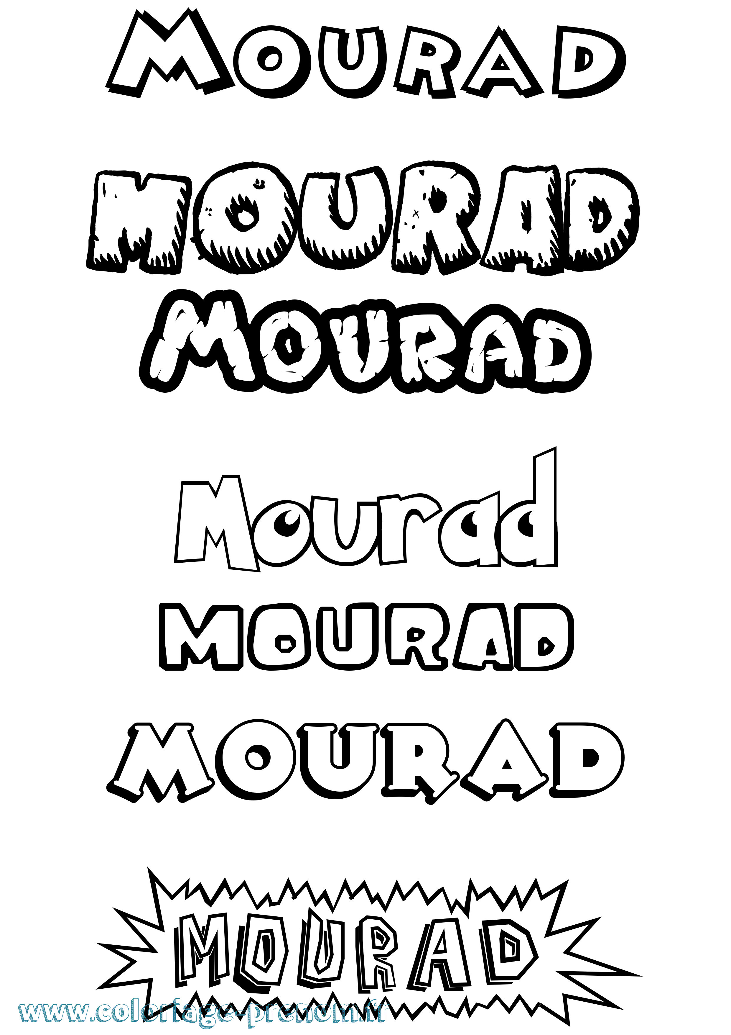 Coloriage Mourad Dessin Animé Coloriage prénom Mourad Dessin Animé