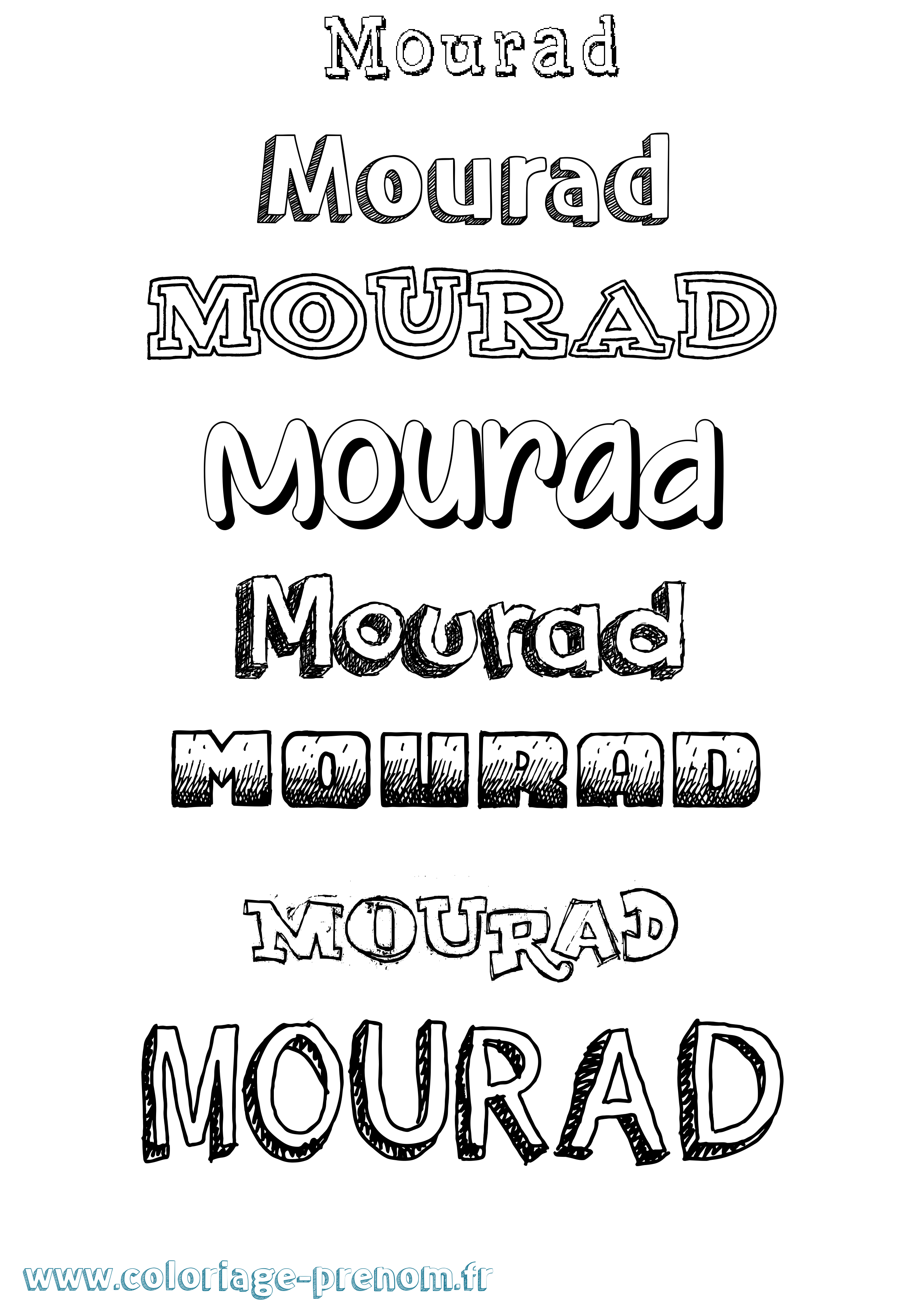 Coloriage Mourad Dessiné Coloriage prénom Mourad Dessiné