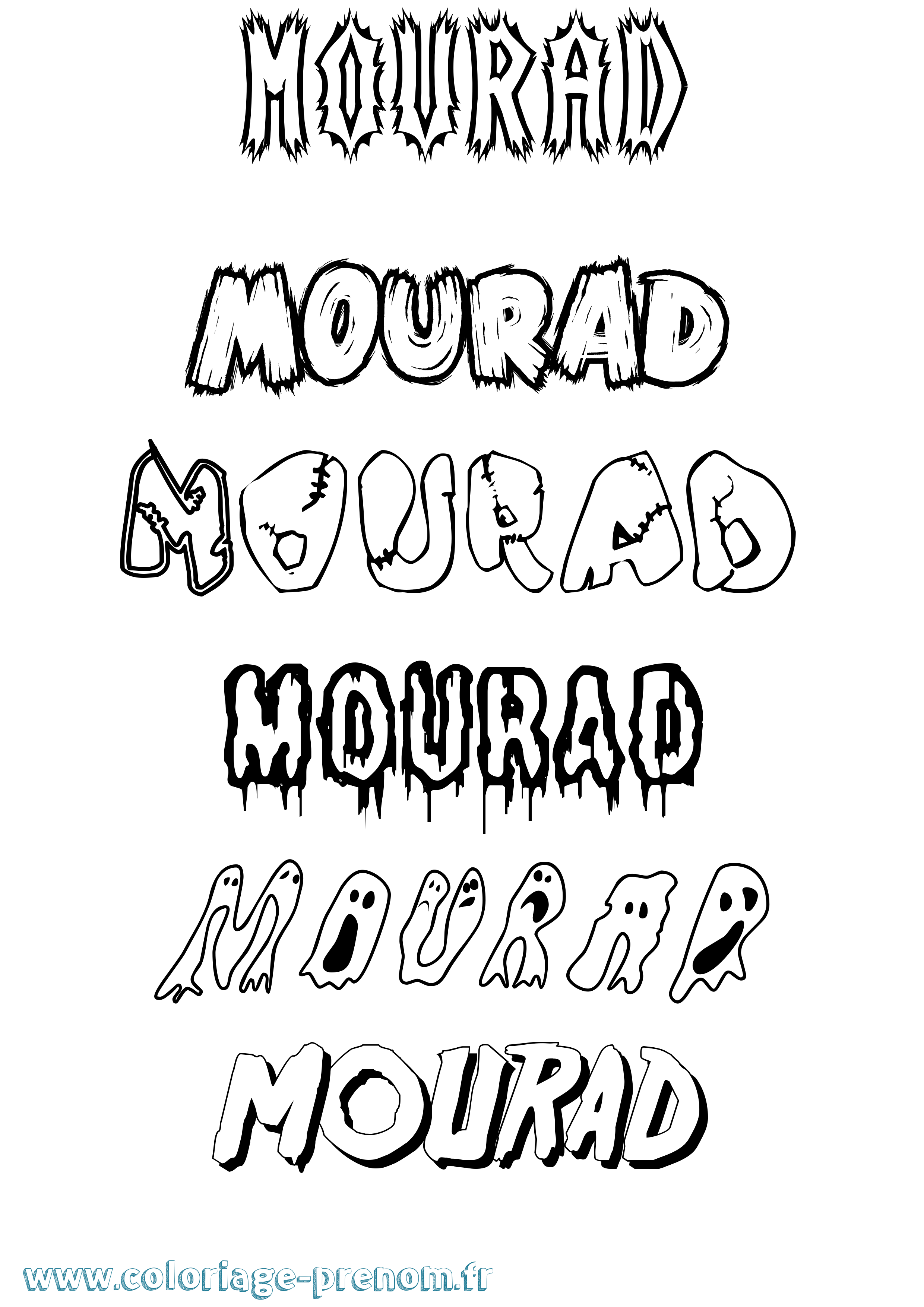 Coloriage Mourad Frisson Coloriage prénom Mourad Frisson