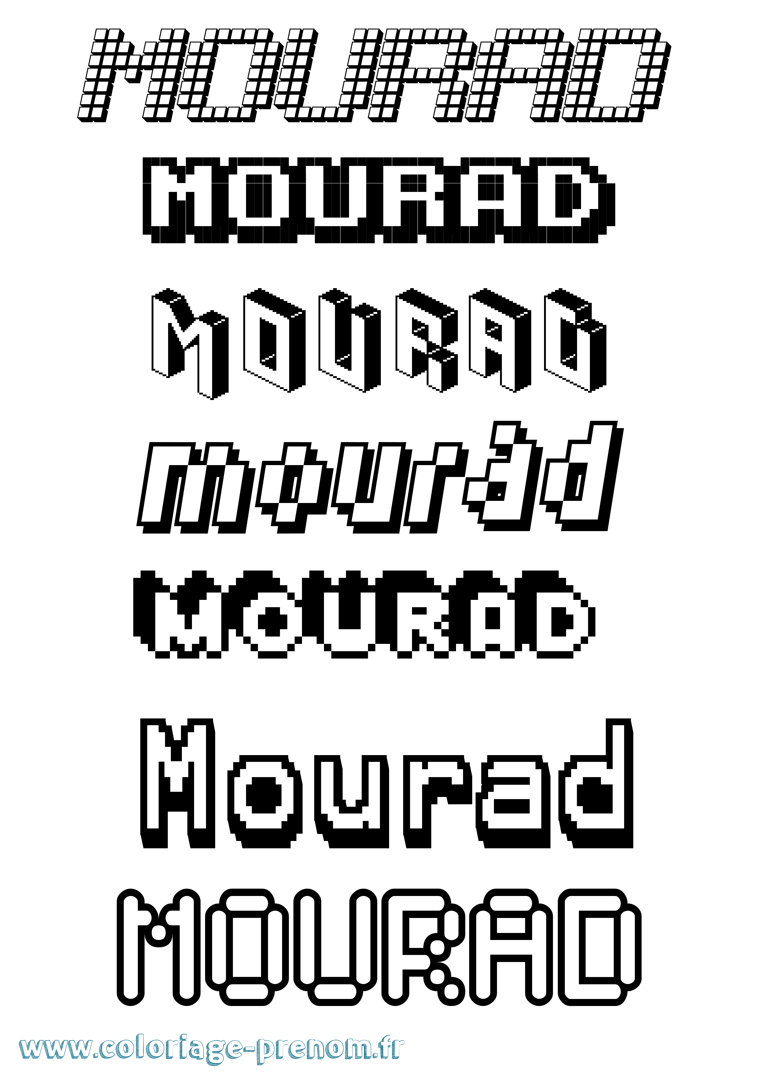 Coloriage Mourad Pixel Coloriage prénom Mourad Pixel